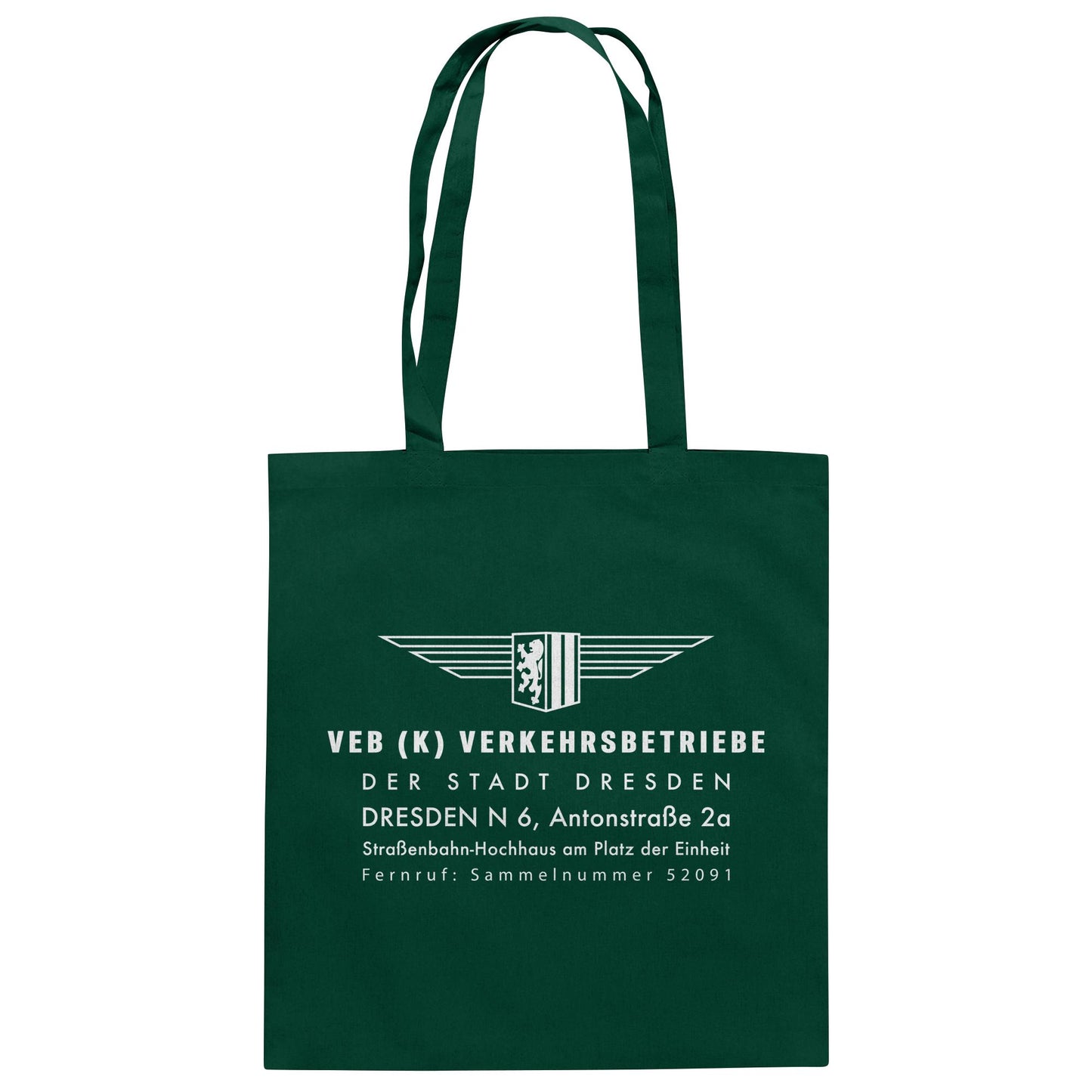 DDR Ostalgie Baumwolltasche • VEB VERKEHRSBETRIEBE DRESDEN