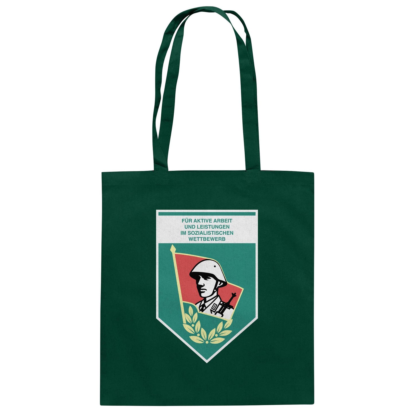 DDR Ostalgie Baumwolltasche • FÜR AKTIVE LEISTUNG UND ARBEIT (ORIGINAL WIMPEL)