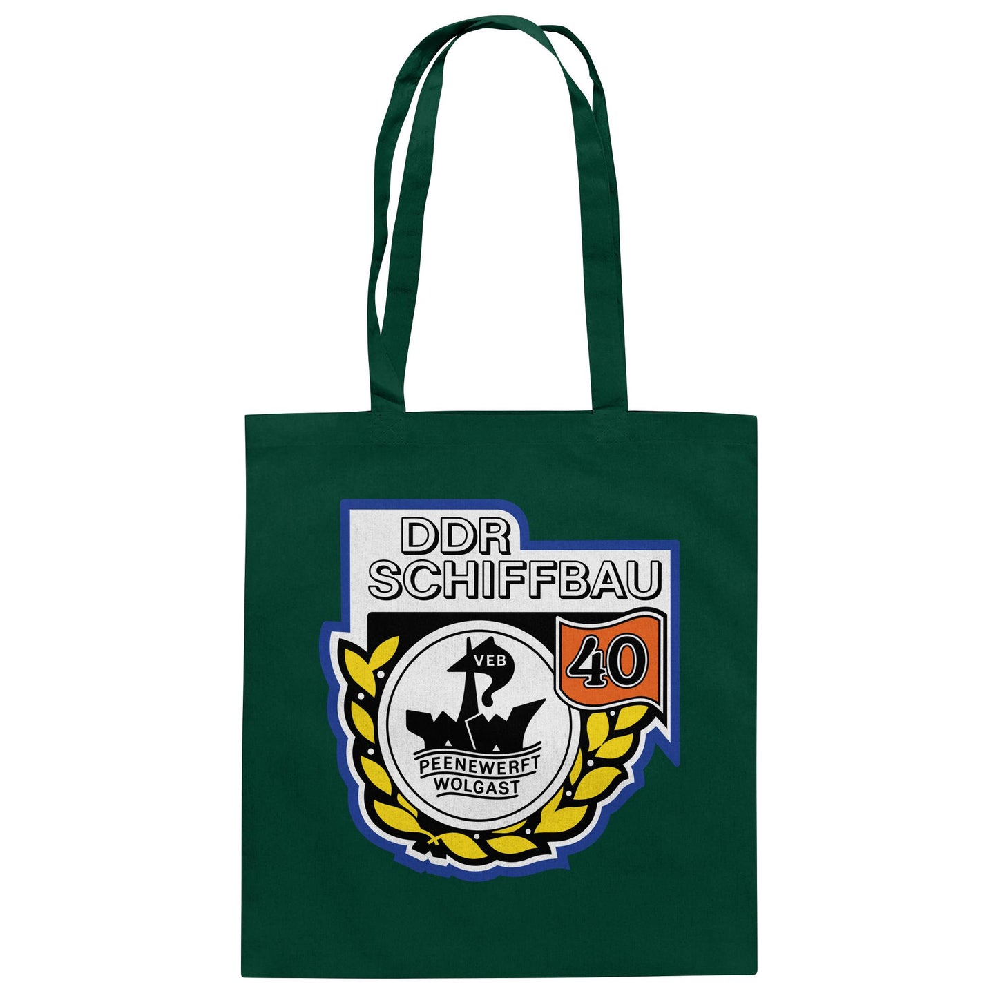 DDR Ostalgie Baumwolltasche • VEB PEENEWERFT WOLGAST, DDR SCHIFFBAU