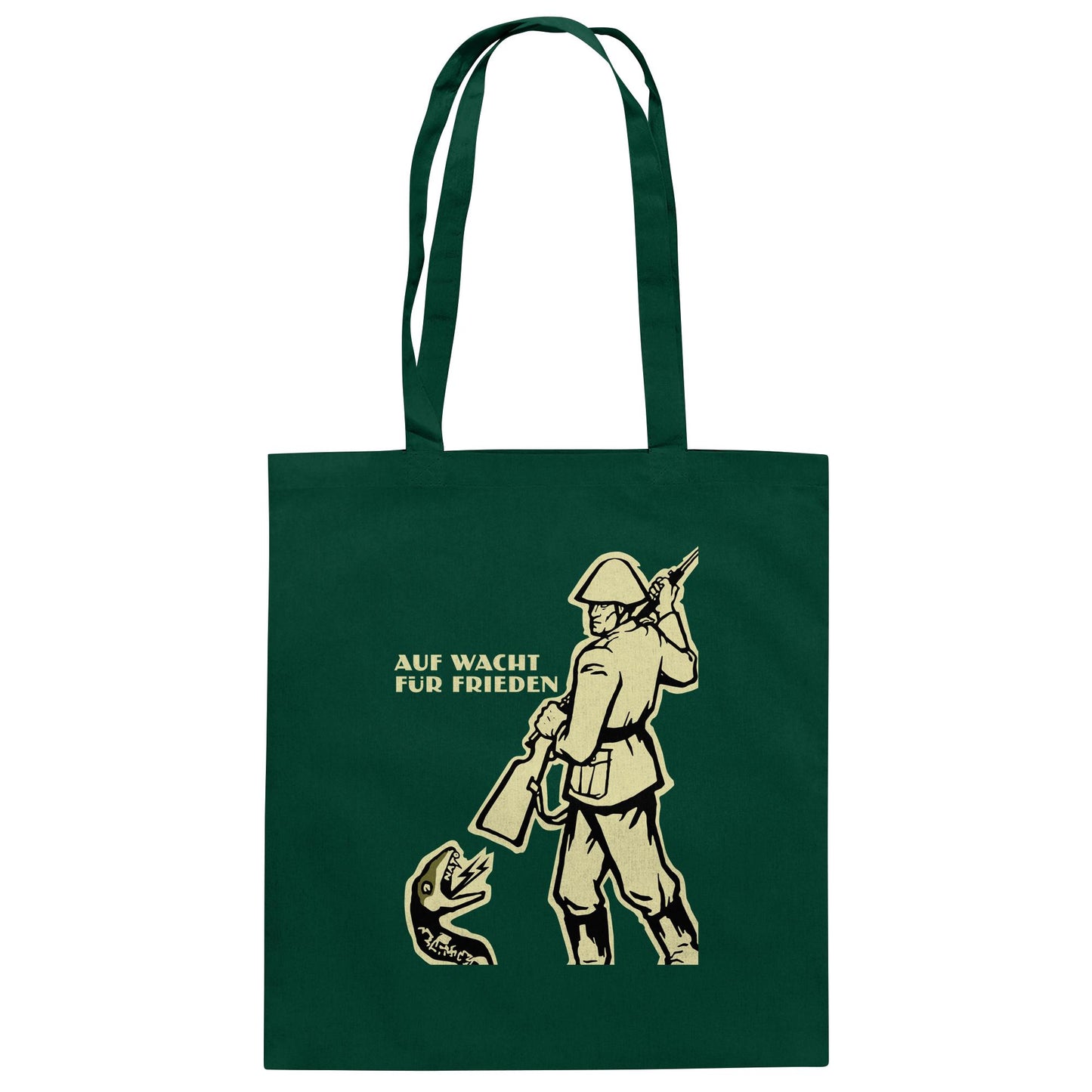 DDR Ostalgie Baumwolltasche • NVA - AUF WACHT FÜR FRIEDEN, ANTI-NATO (ORIGINAL PLAKAT)