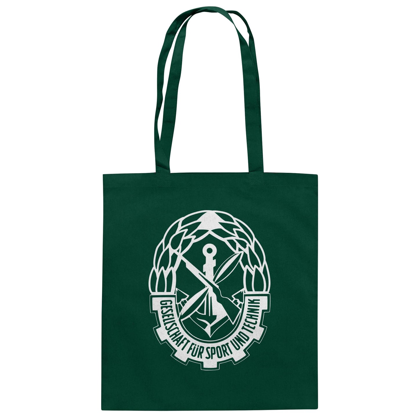 DDR Ostalgie Baumwolltasche • GST - GESELLSCHAFT FÜR SPORT UND TECHNIK (BRUST EMBLEM)