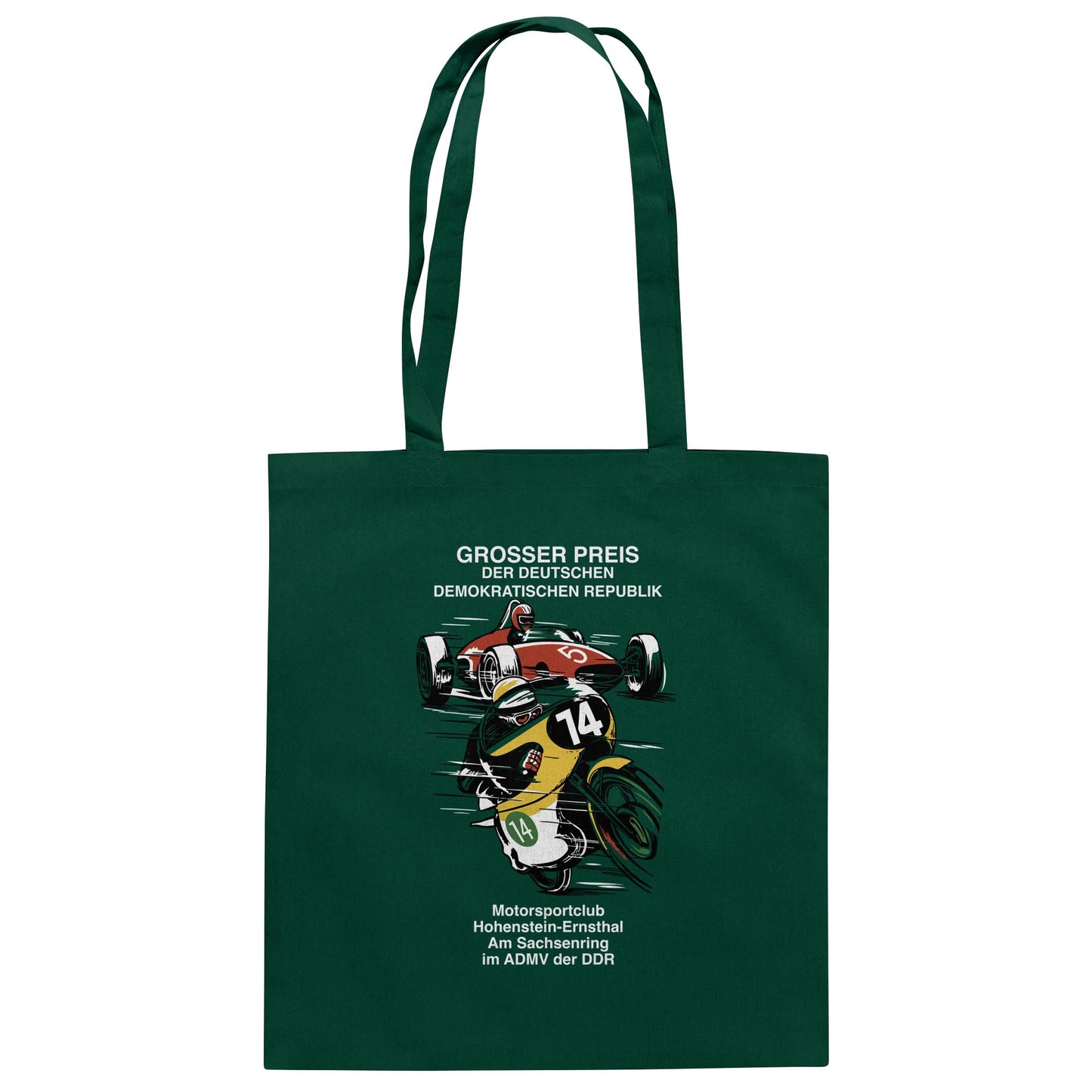 DDR Ostalgie Baumwolltasche • MOTORSPORT HOHENSTEIN-ERNSTHAL - GROSSER PREIS DER DDR