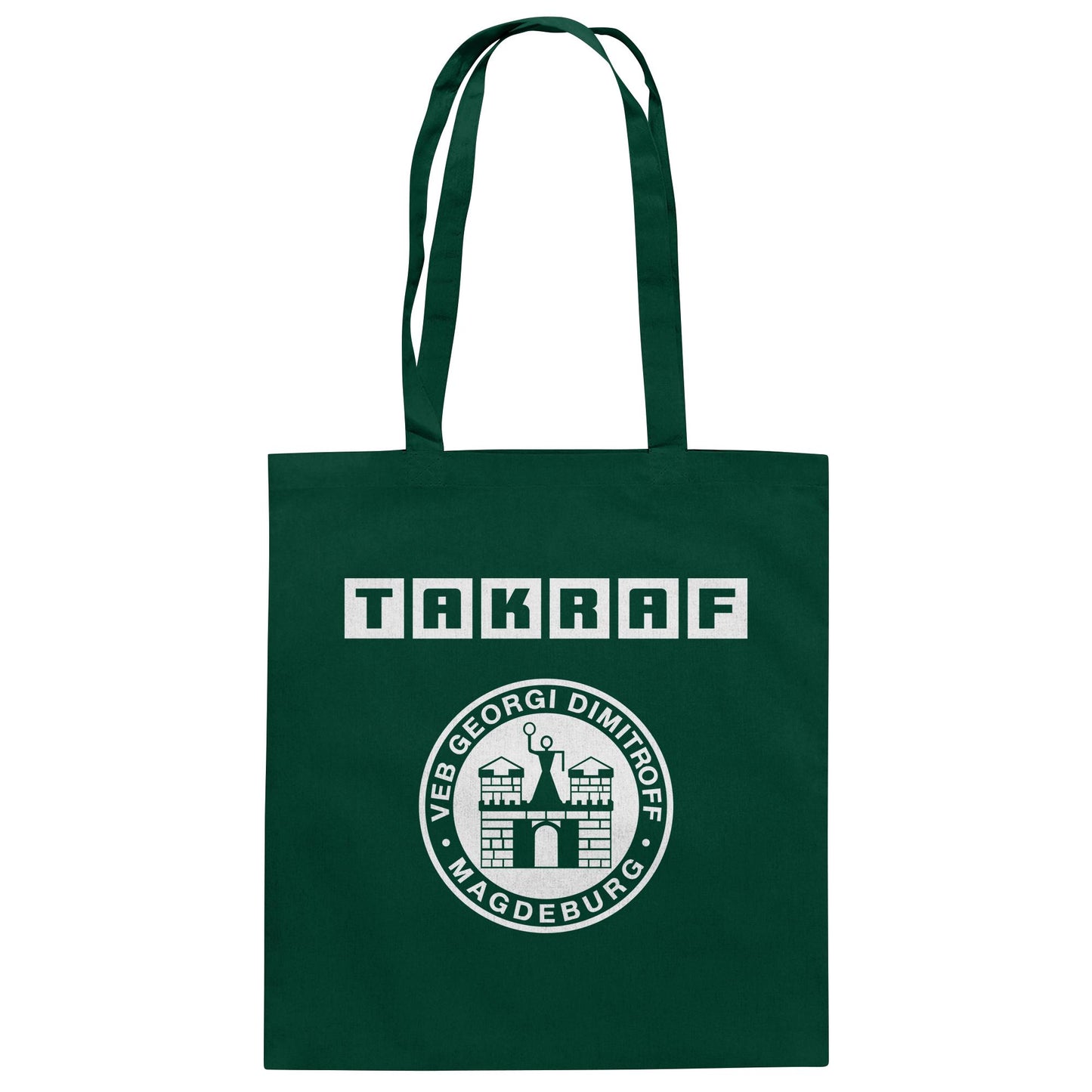 DDR Ostalgie Baumwolltasche • TAKRAF - VEB GEORGI DIMITROFF MAGDEBURG