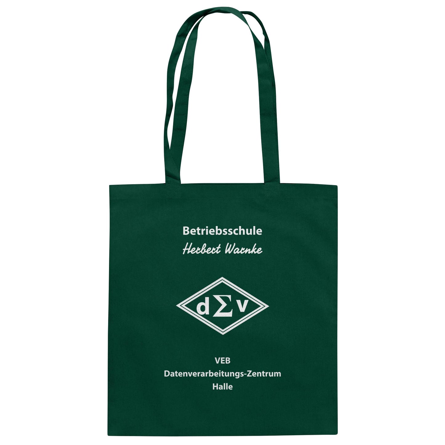 DDR Ostalgie Baumwolltasche • BETRIEBSSCHULE VEB DATENBERARBEITUNG HALLE
