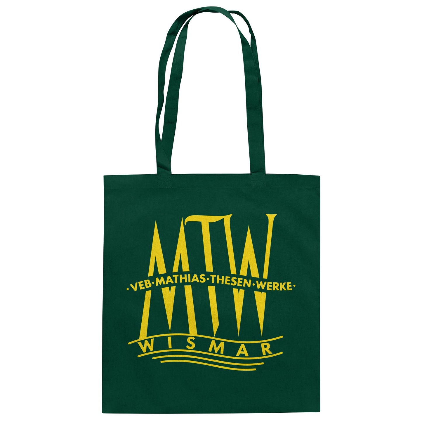 DDR Ostalgie Baumwolltasche • MATHIAS-THESEN-WERKE WISMAR (LOGO 1946)
