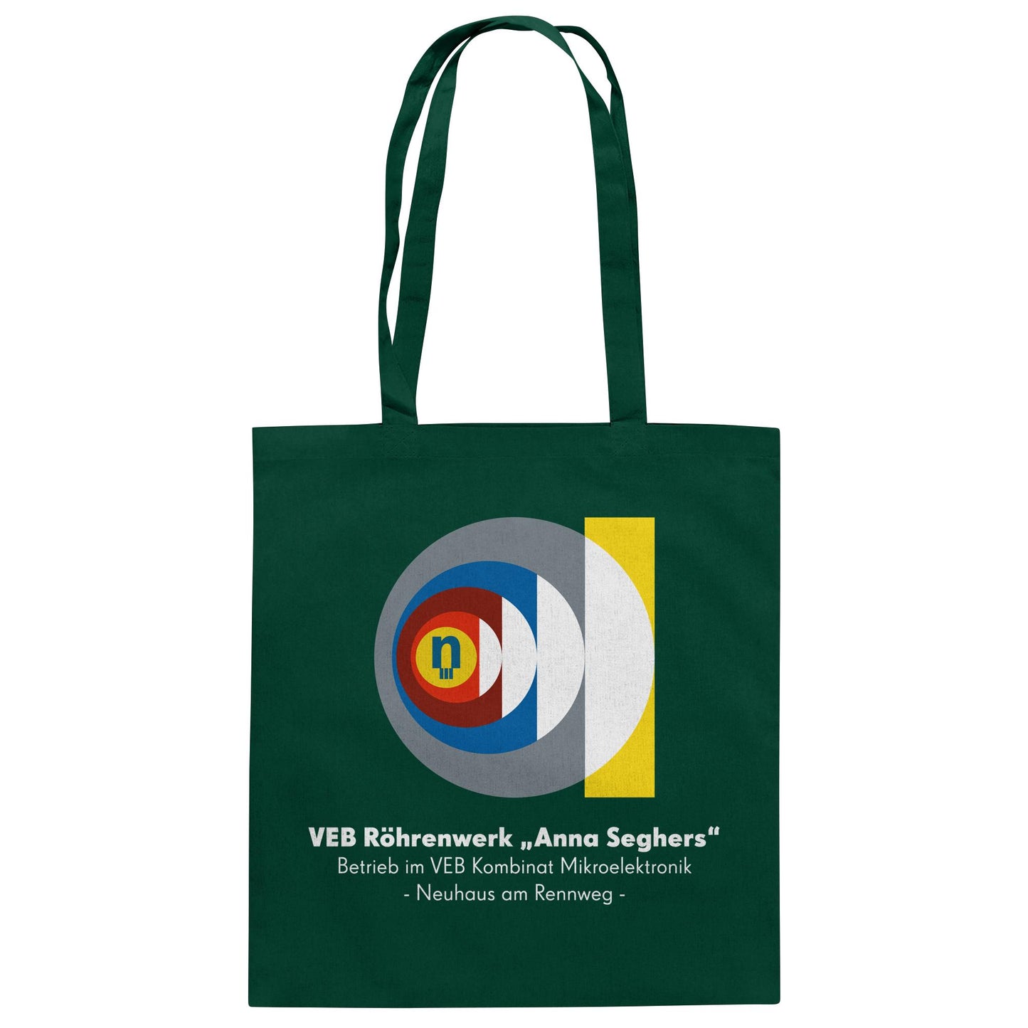 DDR Ostalgie Baumwolltasche • VEB RÖHRENWERK ANNA SEGHERS - NEUHAUS