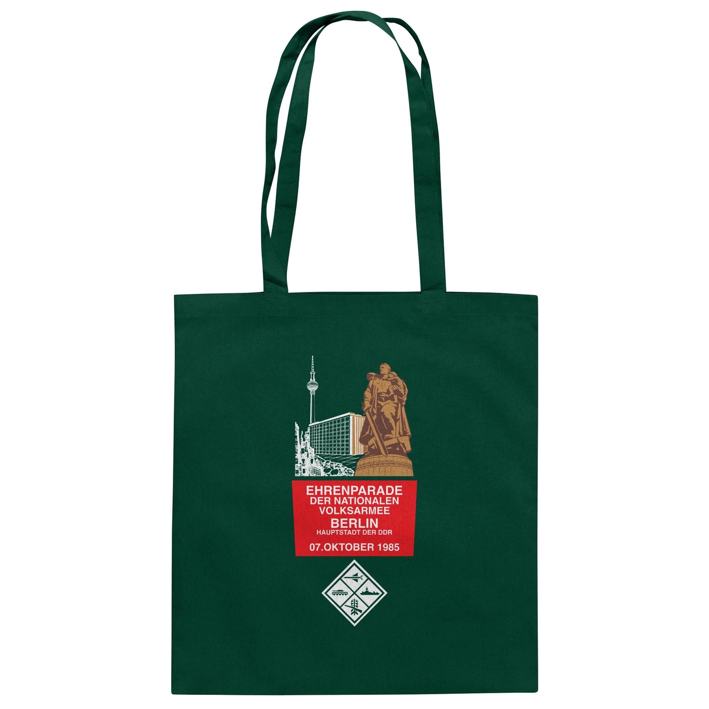 DDR Ostalgie Baumwolltasche • EHRENPARADE DER NVA, 1985 BERLIN (ORIGINALWIMPEL)