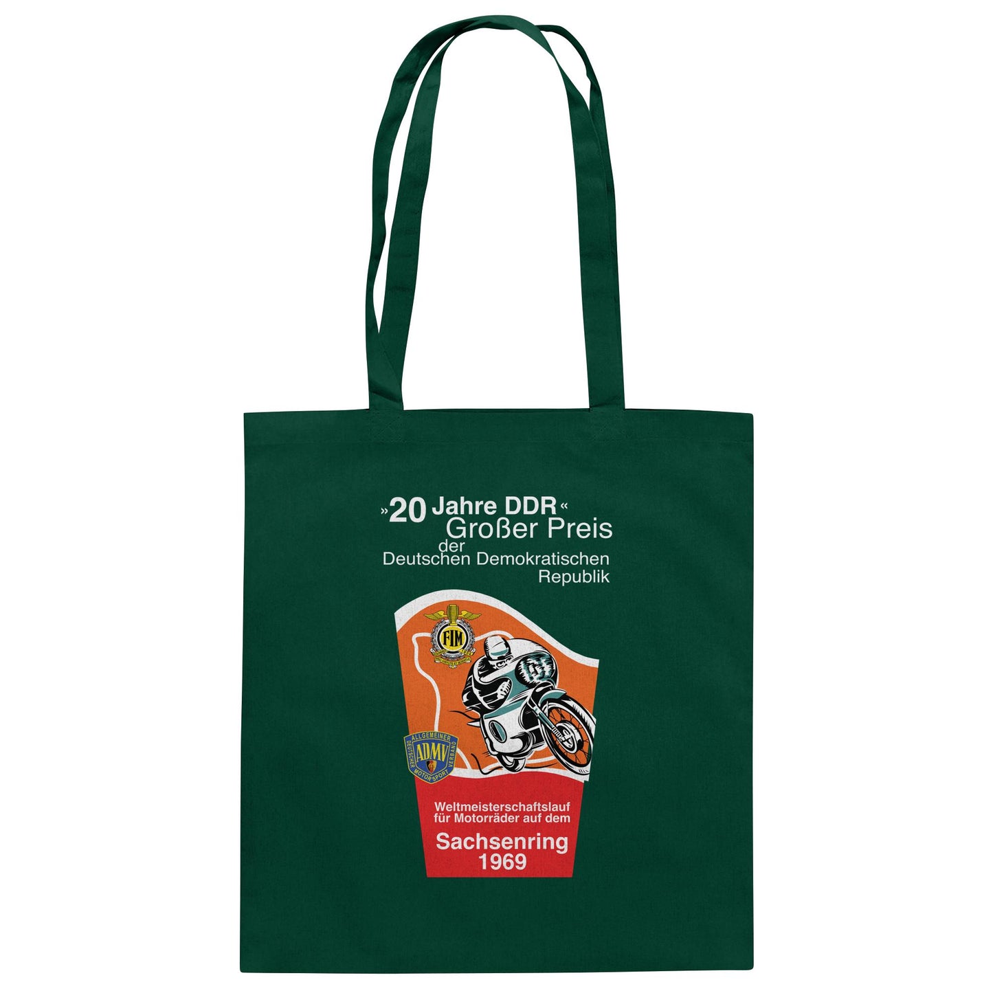 DDR Ostalgie Baumwolltasche • SACHSENRING 1969, WELTMEISTERSCHAFTSLAUF