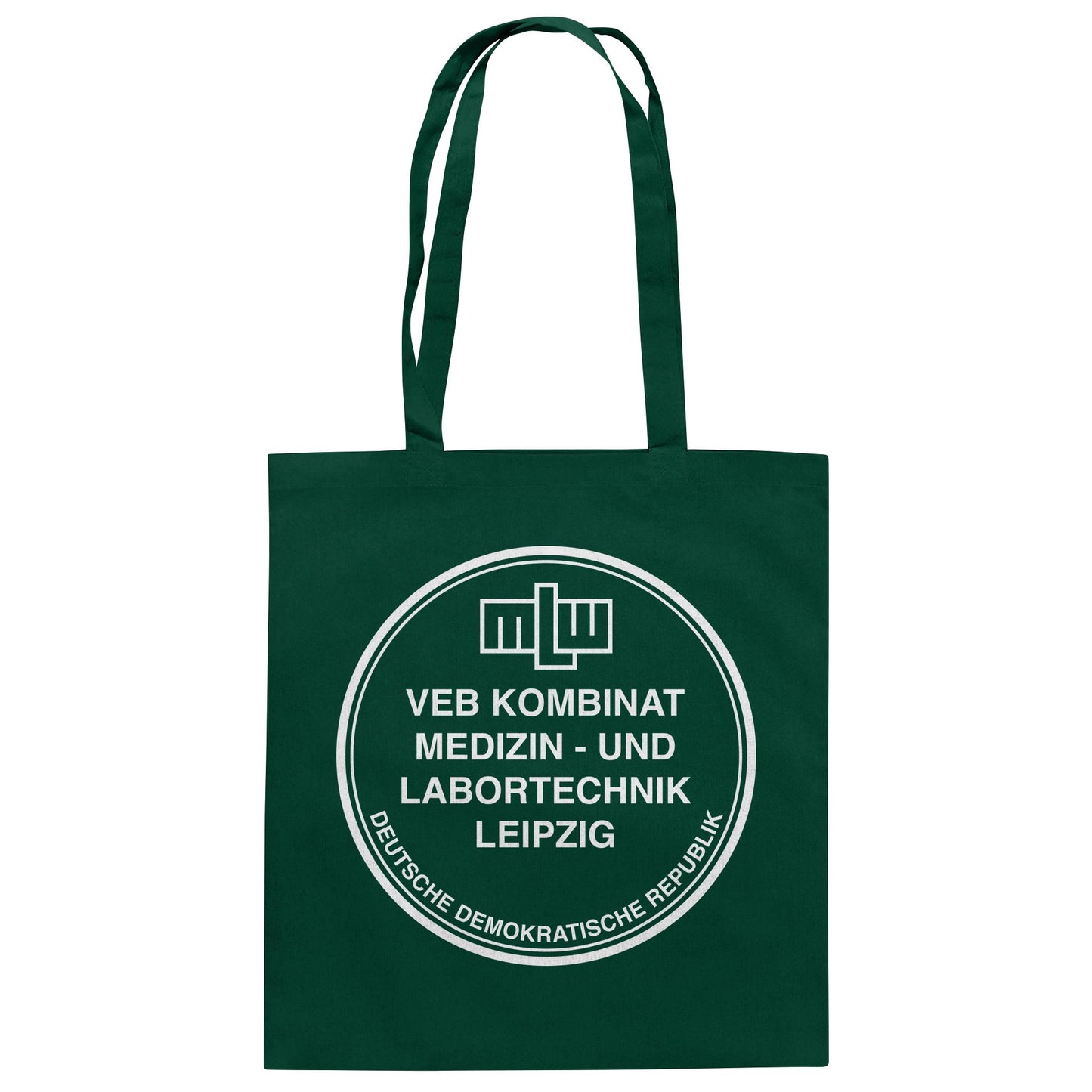 DDR Ostalgie Baumwolltasche • MLW VEB KOMBINAT MEDIZIN- UND LABORTECHNIK LEIPZIG