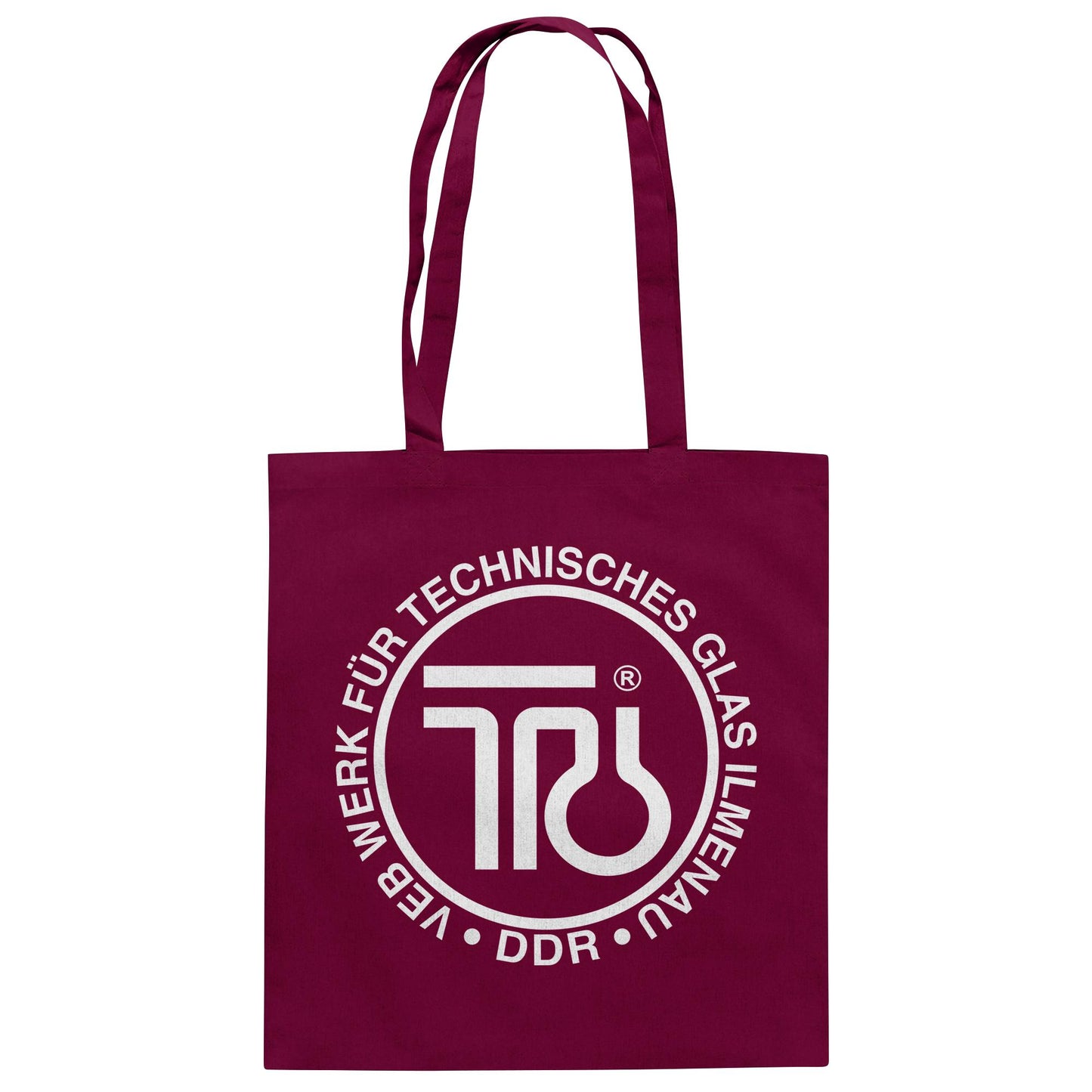 DDR Ostalgie Baumwolltasche • VEB WERK FÜR TECHNISCHES GLAS ILMENAU