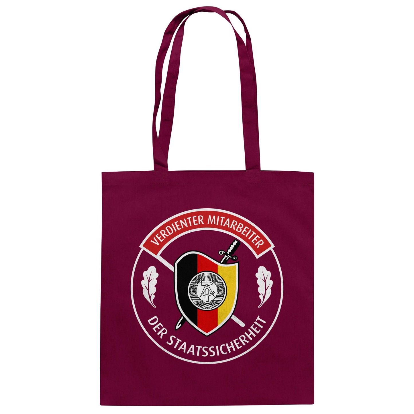 DDR Ostalgie Baumwolltasche • VERDIENTER MITARBEITER DER STAATSSICHERHEIT (ORIGINAL ORDEN)