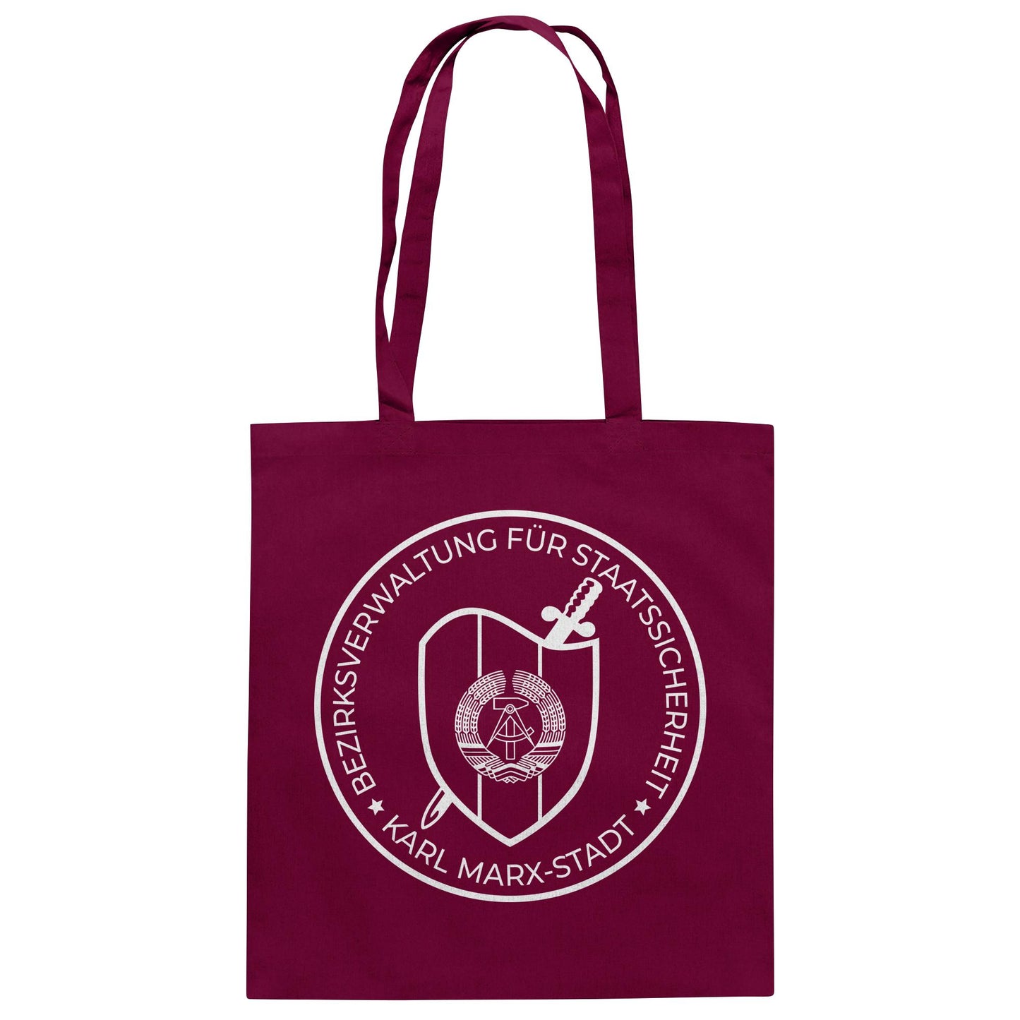 DDR Ostalgie Baumwolltasche • BEZIRKSVERWALTUNG STAATSSICHERHEIT KARL MARX STADT