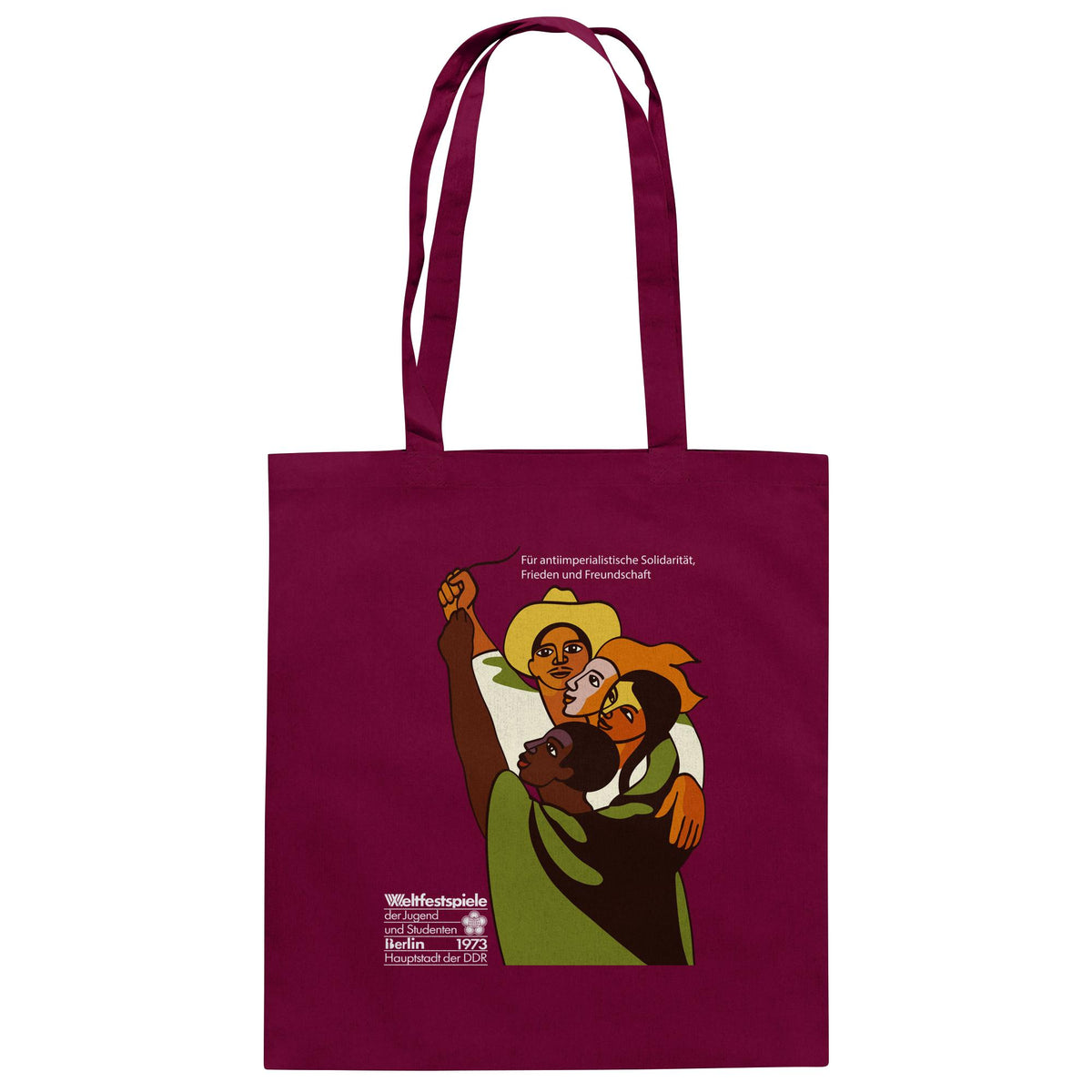 DDR Ostalgie Baumwolltasche • FÜR FRIEDEN UND FREUNDSCHAFT - ORIGINALPOSTER WELTFESTSPIELE BERLIN 1973