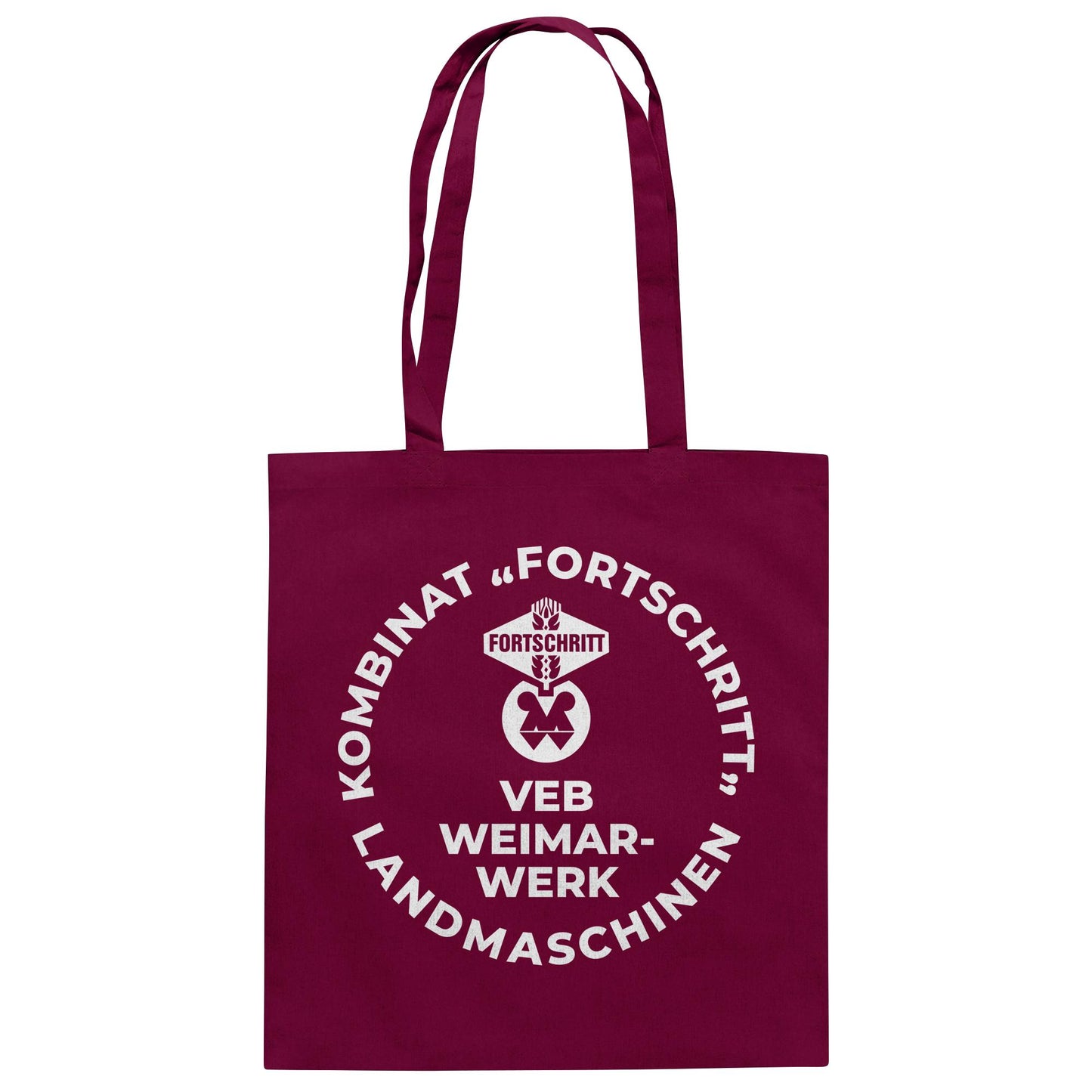 DDR Ostalgie Baumwolltasche • VEB KOMBINAT FORTSCHRITT WEIMAR LANDMASCHINEN