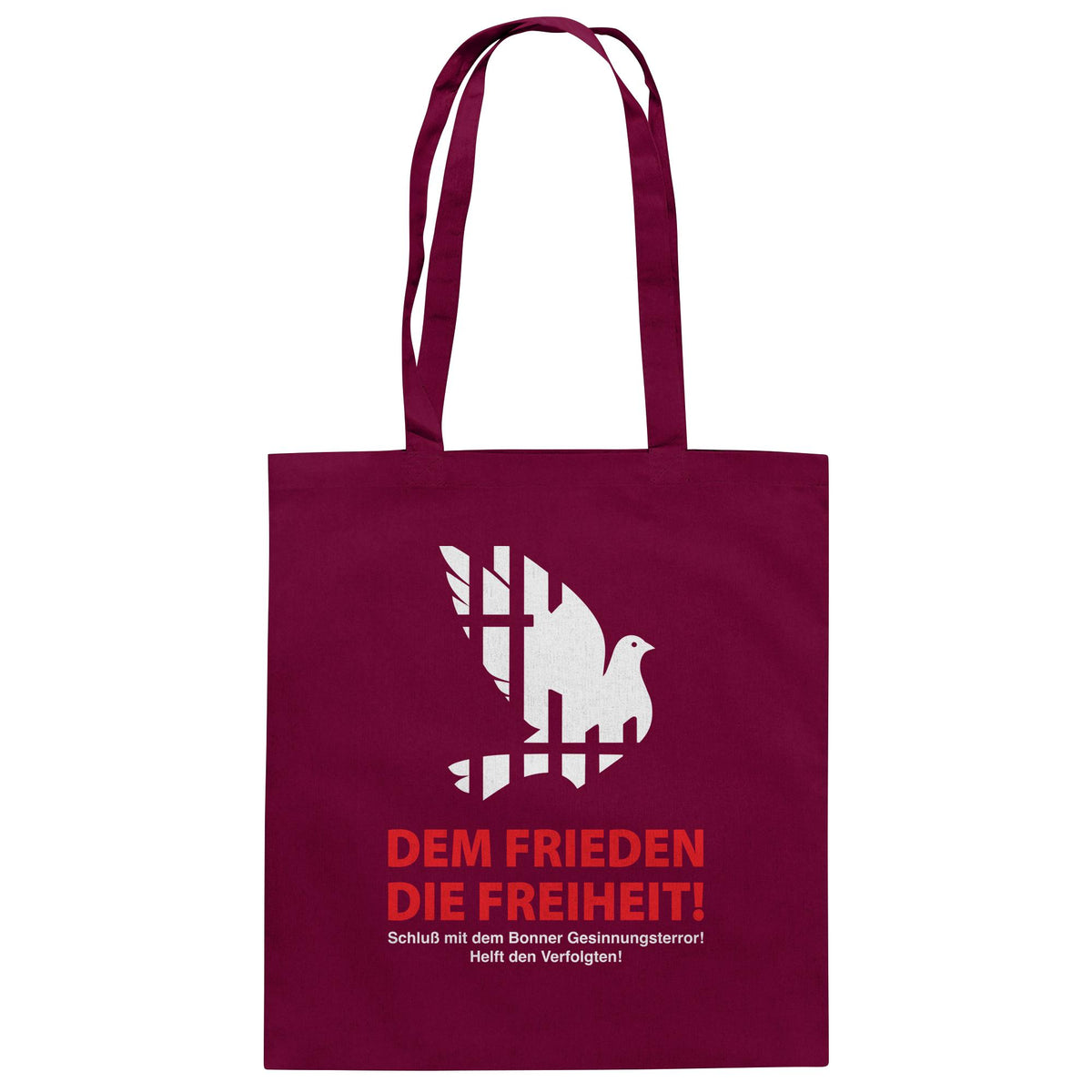 DDR Ostalgie Baumwolltasche • DEM FRIEDEN DIE FREIHEIT! (ORIGINAL-PLAKAT)