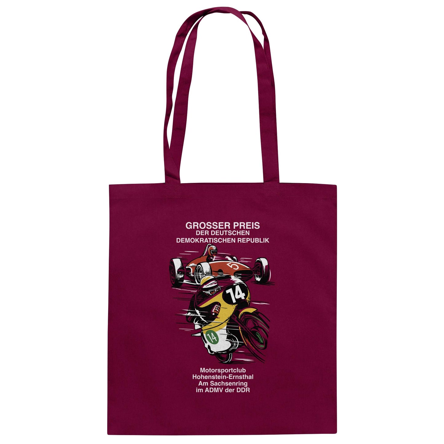 DDR Ostalgie Baumwolltasche • MOTORSPORT HOHENSTEIN-ERNSTHAL - GROSSER PREIS DER DDR