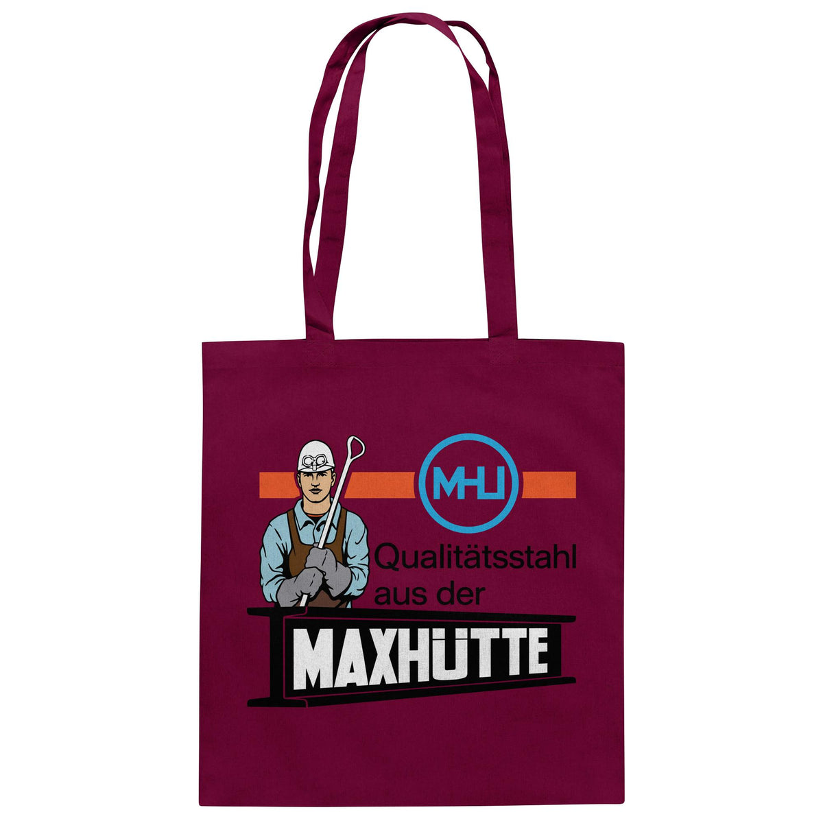 DDR Ostalgie Baumwolltasche • QUALITÄTSTAHL MAXHÜTTE