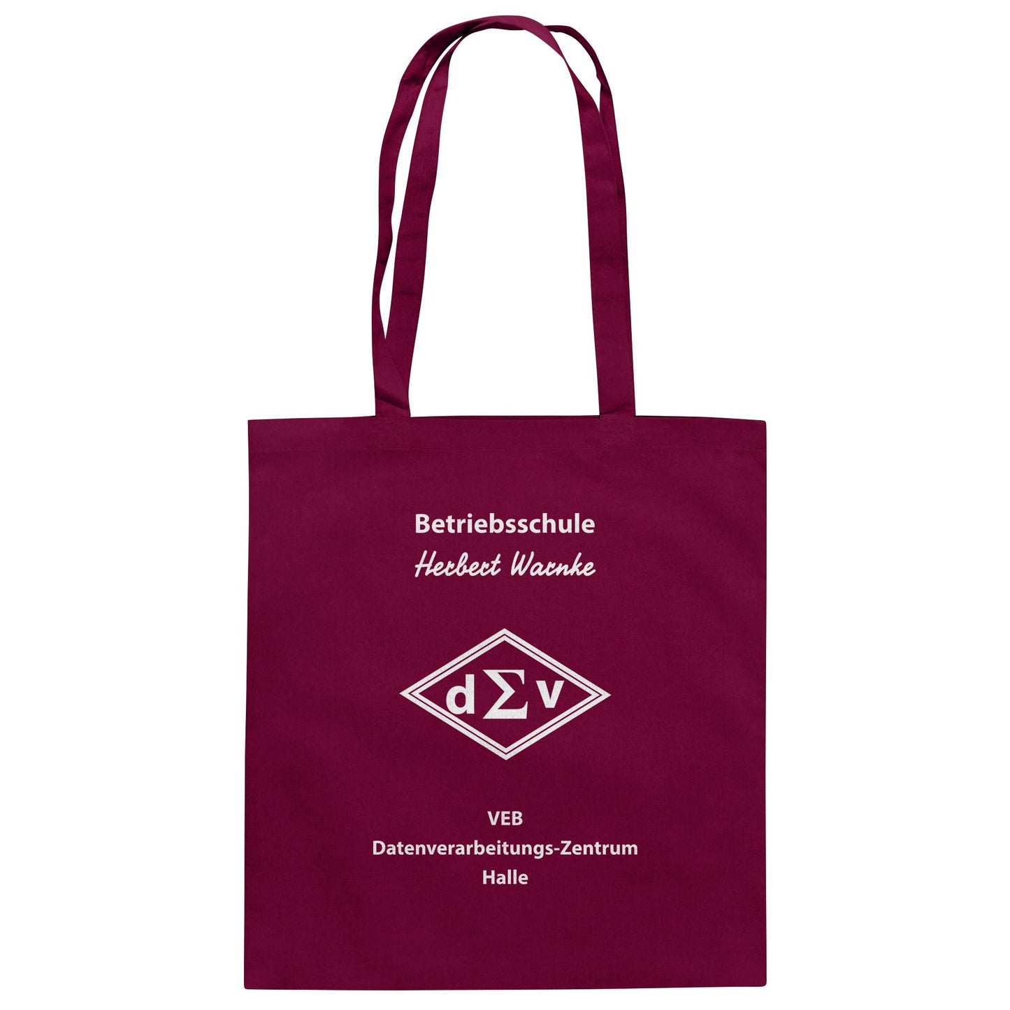 DDR Ostalgie Baumwolltasche • BETRIEBSSCHULE VEB DATENBERARBEITUNG HALLE