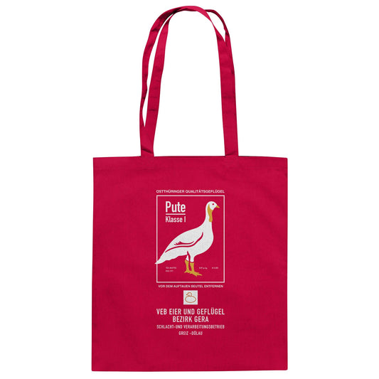 DDR Ostalgie Baumwolltasche • PUTE KLASSE 1 - VEB EIER UND GEFLÜGEL GERA