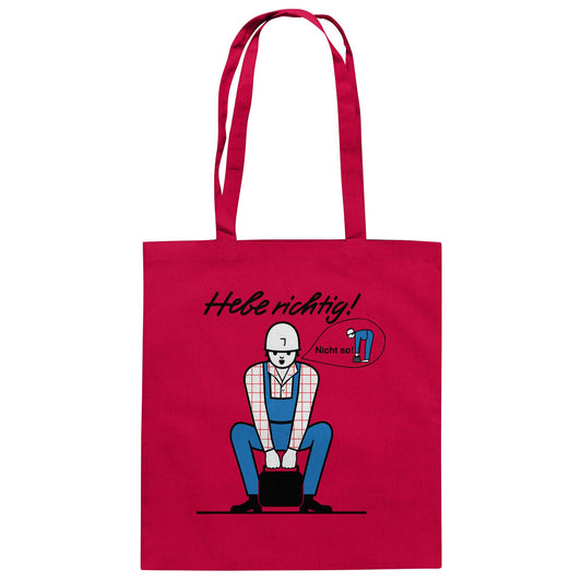 DDR Ostalgie Baumwolltasche • HEBE RICHTIG! (ORIGINAL SCHILD)