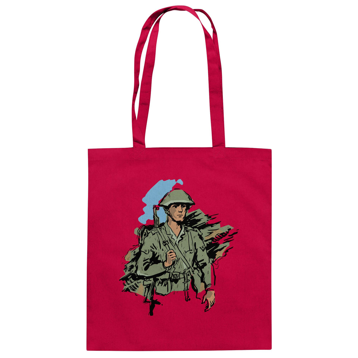 DDR Ostalgie Baumwolltasche • NVA-SOLDAT (ORIGINAL-ILLUSTRATION)