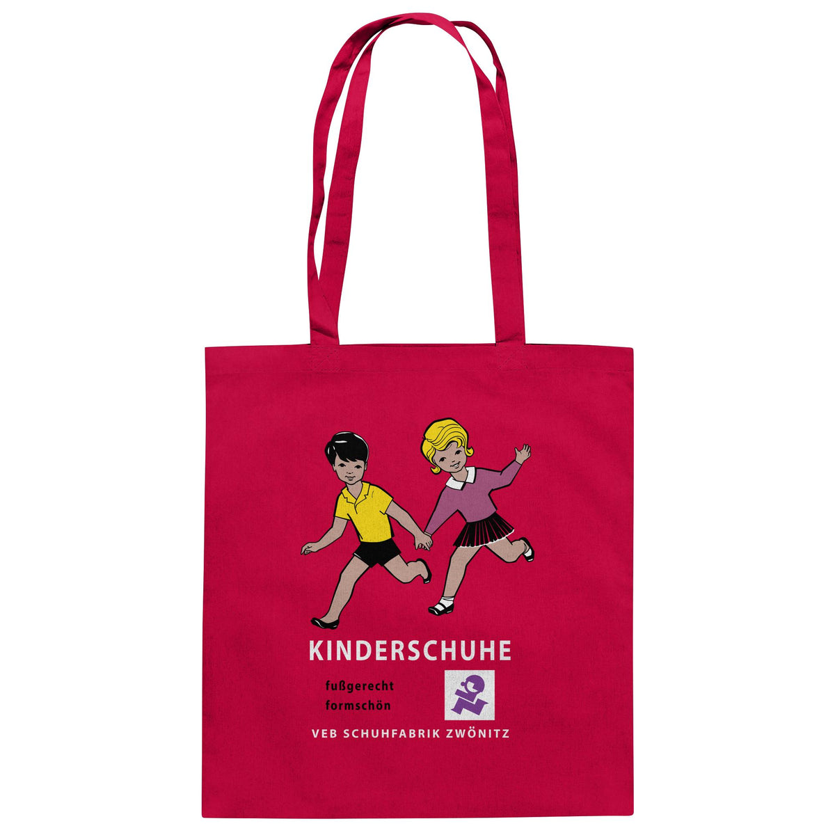 DDR Ostalgie Baumwolltasche • KINDERSCHUHE VEB SCHUHFABRIK ZWÖNITZ