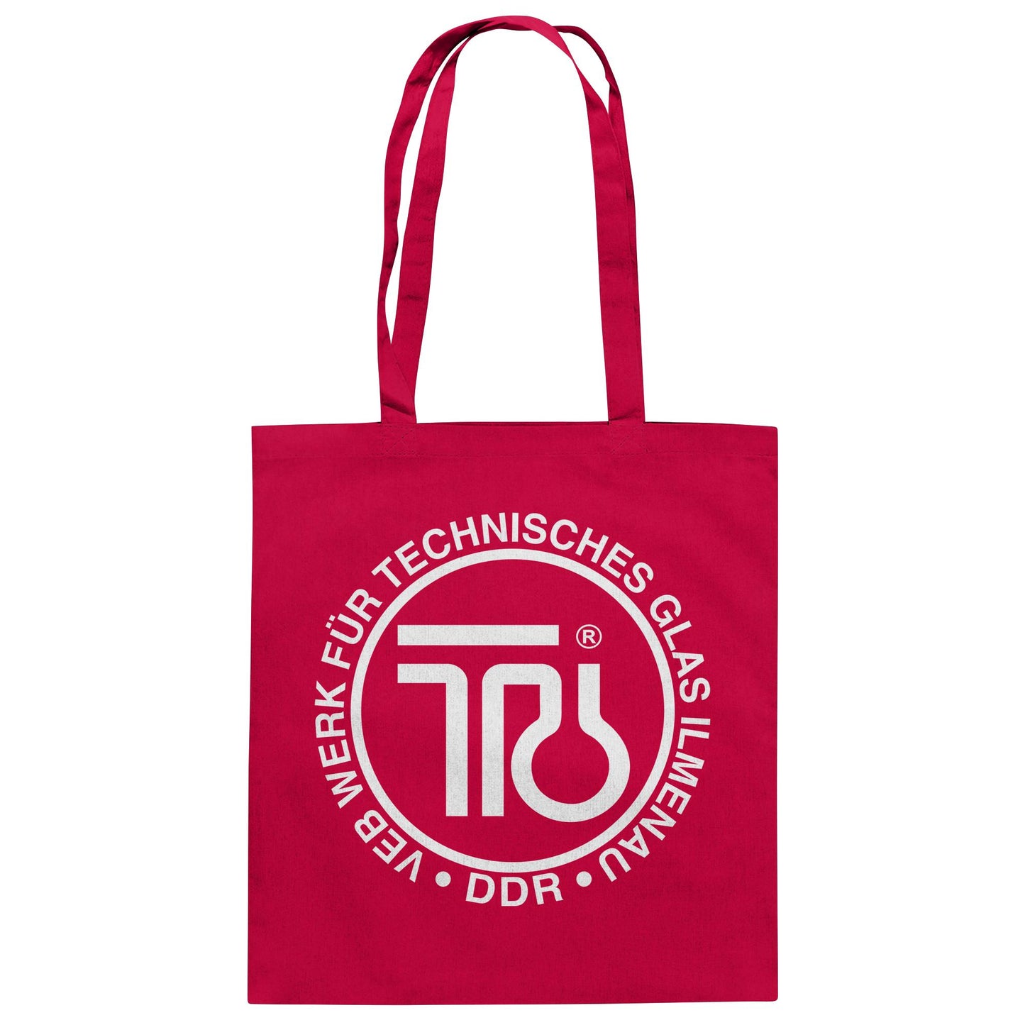 DDR Ostalgie Baumwolltasche • VEB WERK FÜR TECHNISCHES GLAS ILMENAU