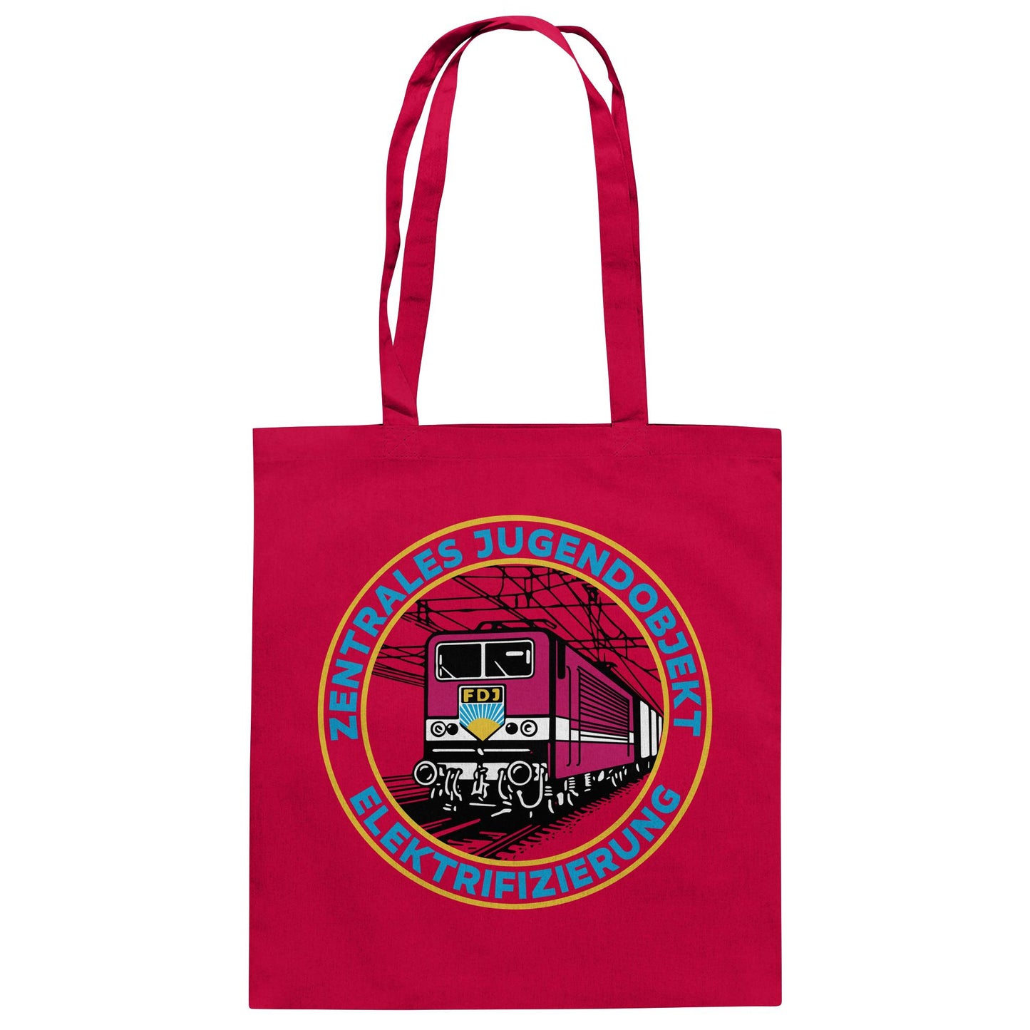 DDR Ostalgie Baumwolltasche • DR - FDJ ZENTRALES JUGENDOBJEKT ELEKTRIFIZIERUNG