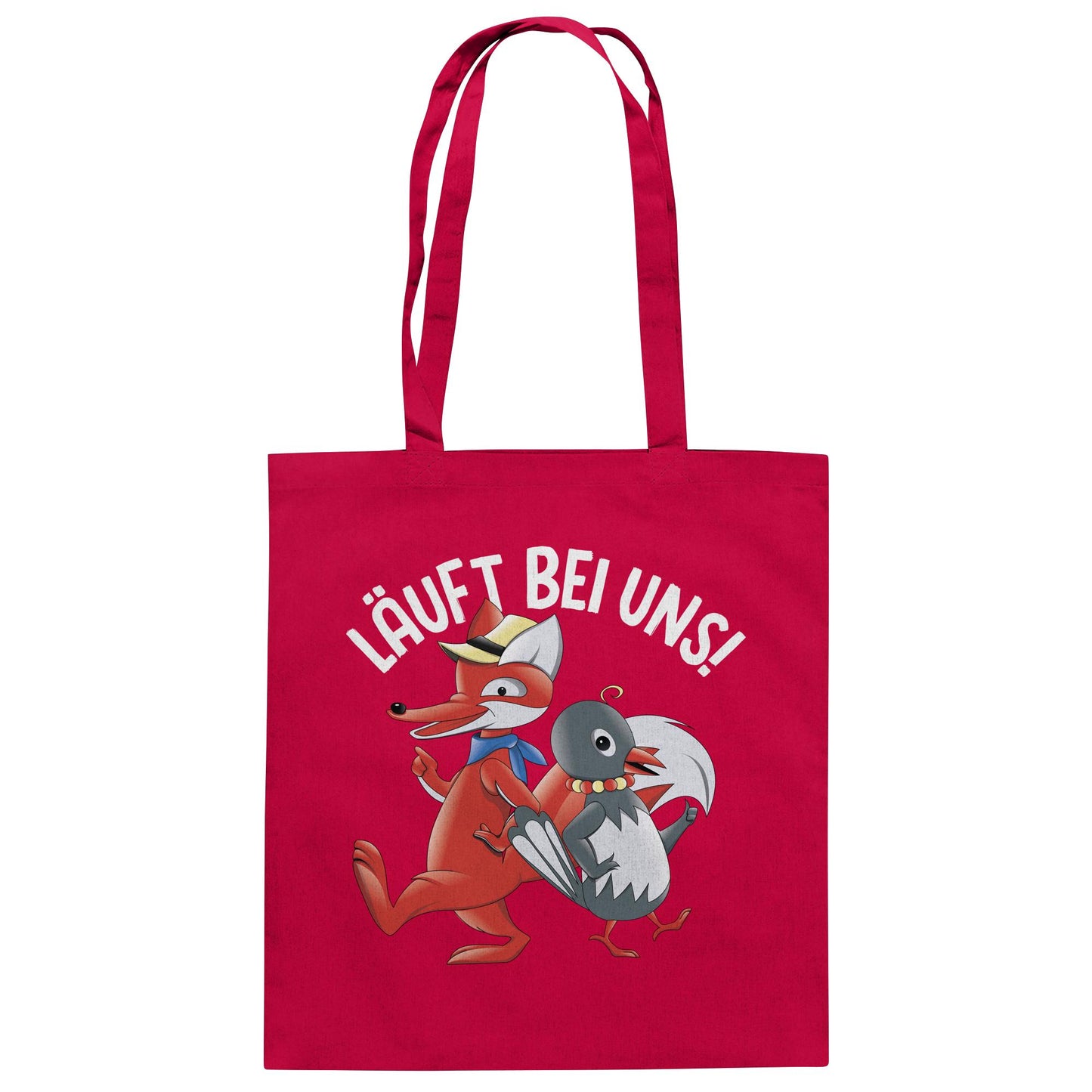 DDR Ostalgie Baumwolltasche • UNSER SANDMÄNNCHEN - HERR FUCHS & FRAU ELSTER, LÄUFT BEI UNS!