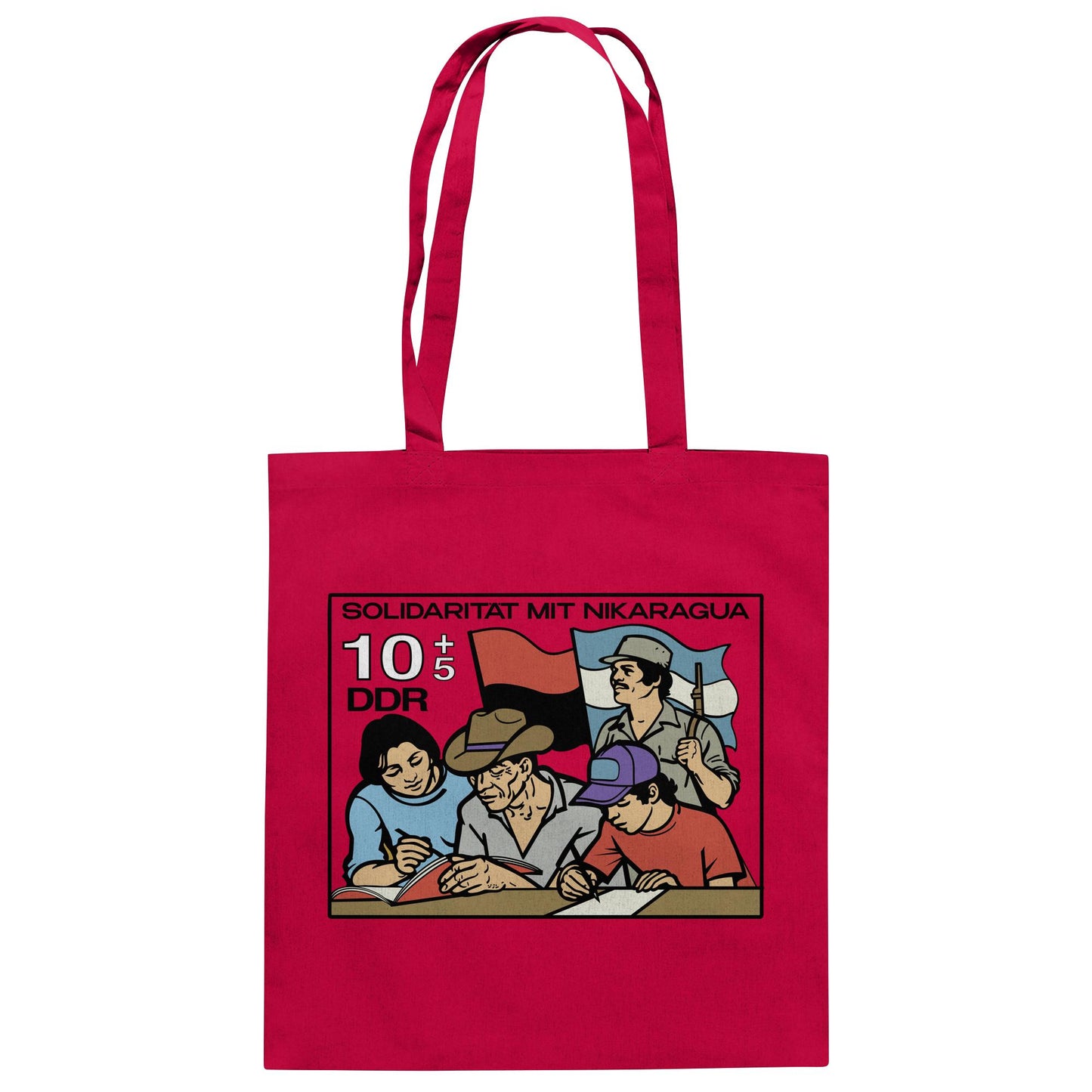 DDR Ostalgie Baumwolltasche • SOLIDARITÄT MIT NIKARAGUA (DDR-BRIEFMARKE)