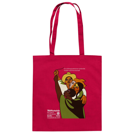 DDR Ostalgie Baumwolltasche • FÜR FRIEDEN UND FREUNDSCHAFT - ORIGINALPOSTER WELTFESTSPIELE BERLIN 1973