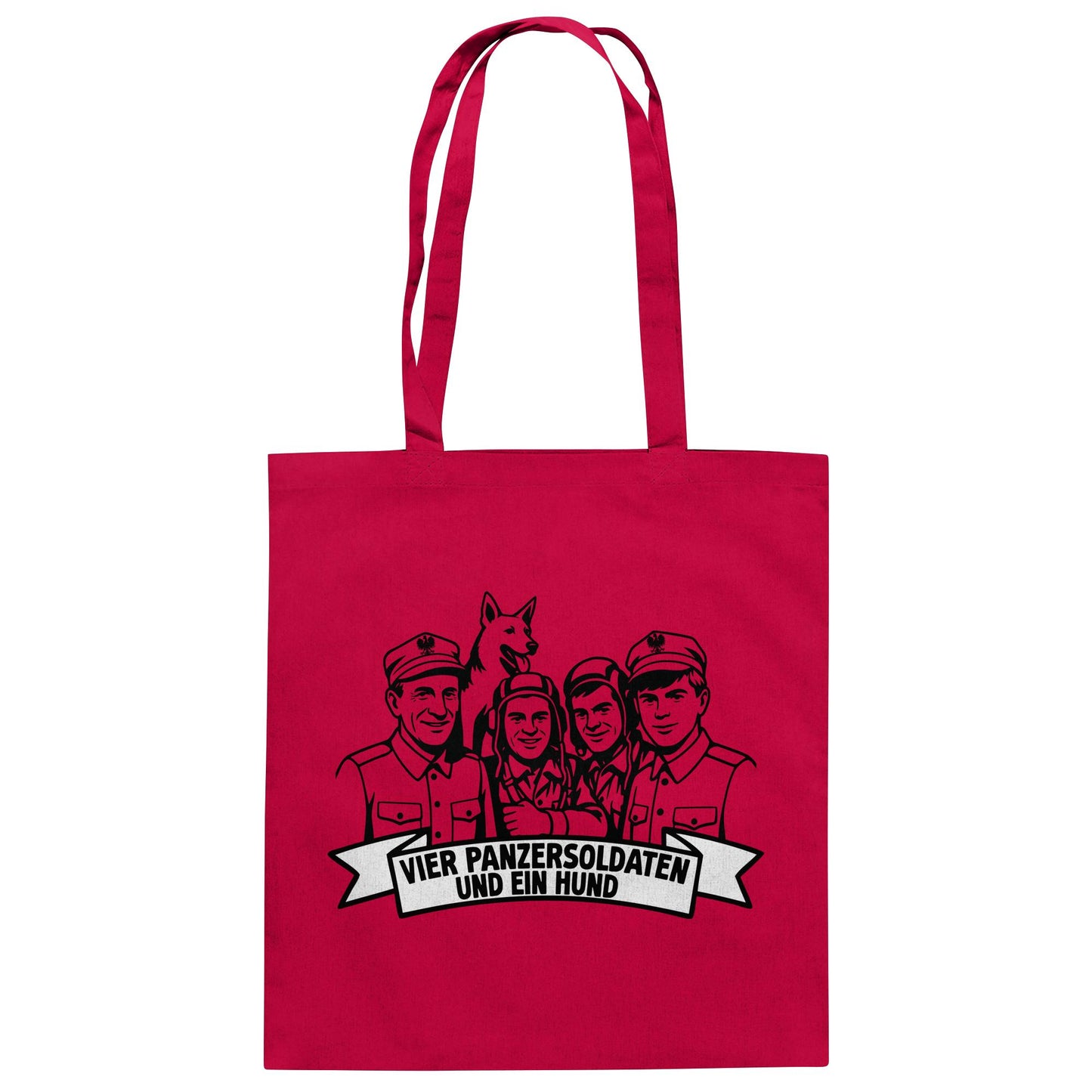 DDR Ostalgie Baumwolltasche • VIER PANZERSOLDATEN UND EIN HUND