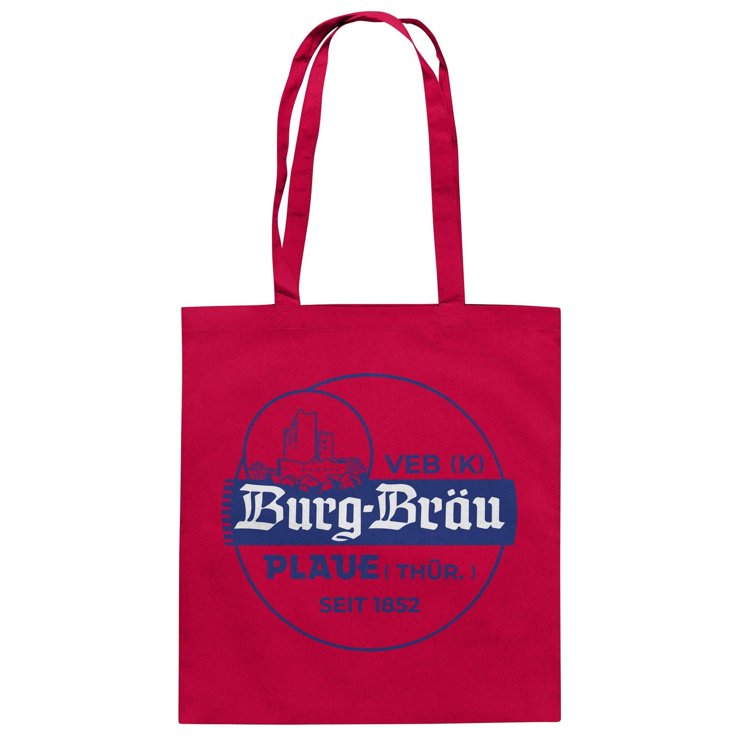 DDR Ostalgie Baumwolltasche • VEB BURG-BRÄU PLAUE BIERE