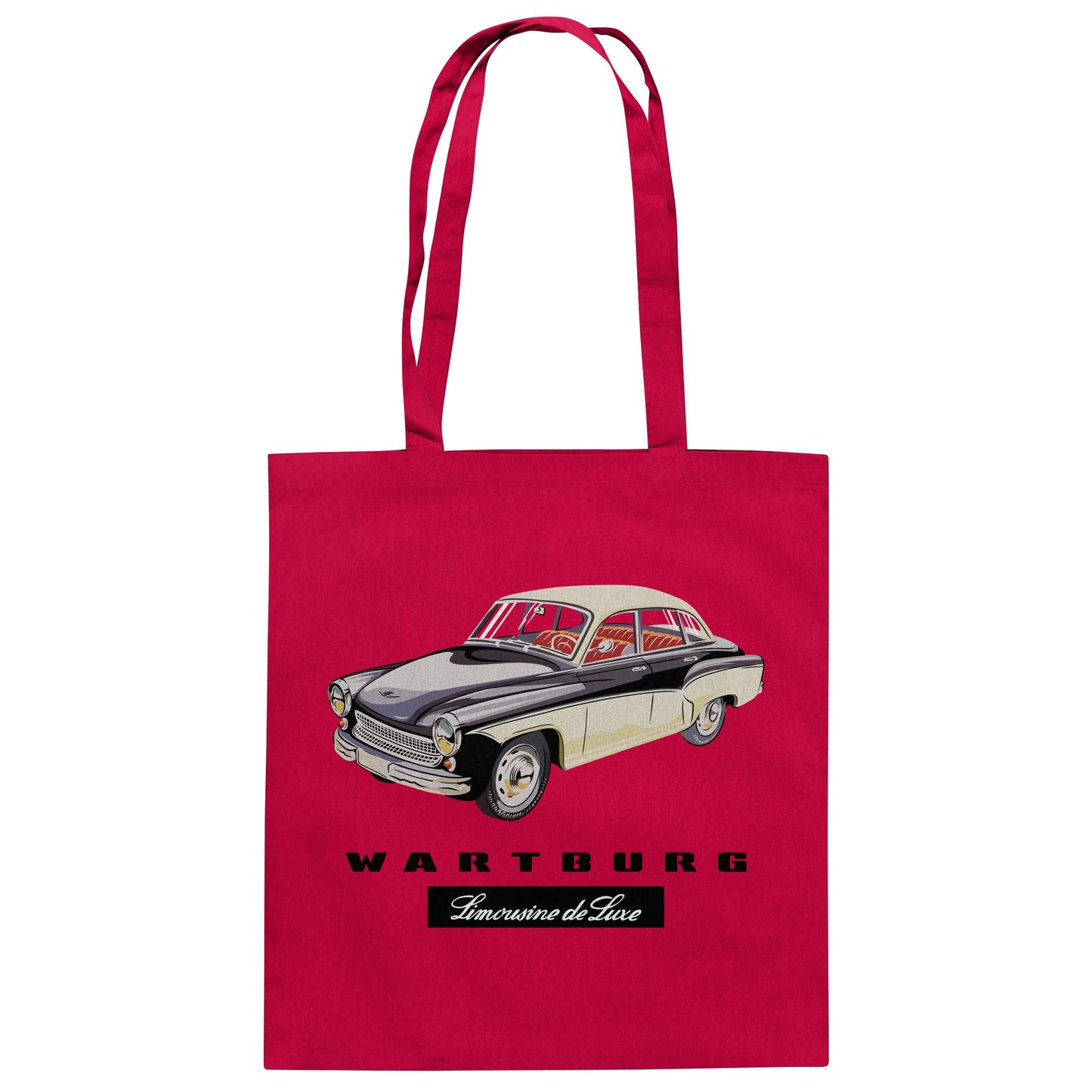 DDR Ostalgie Baumwolltasche • WARTBURG - LIMOUSINE DE LUXE (ORIGINAL WERBUNG)
