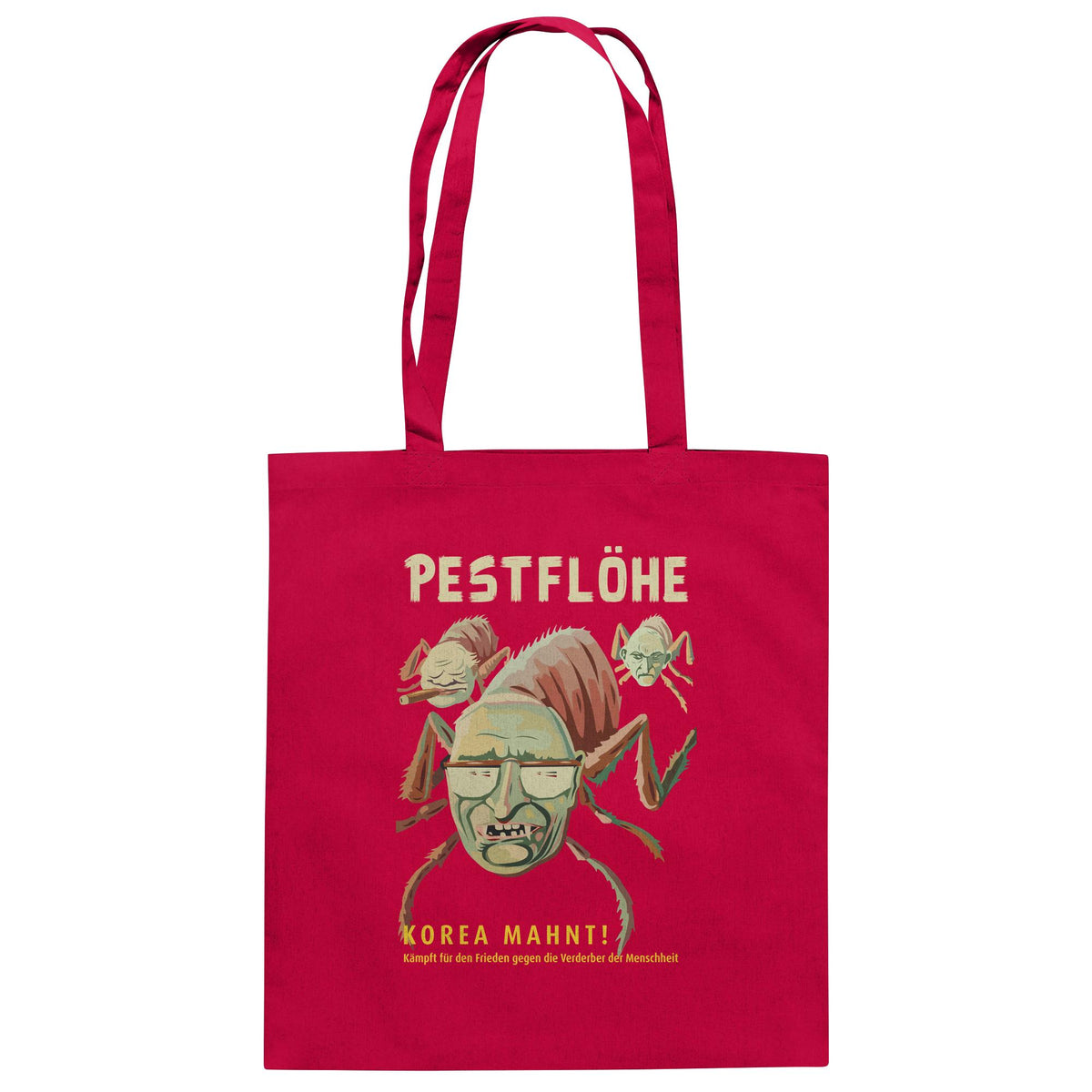 DDR Ostalgie Baumwolltasche • NATO-PESTFLÖHE - KOREA WARNT