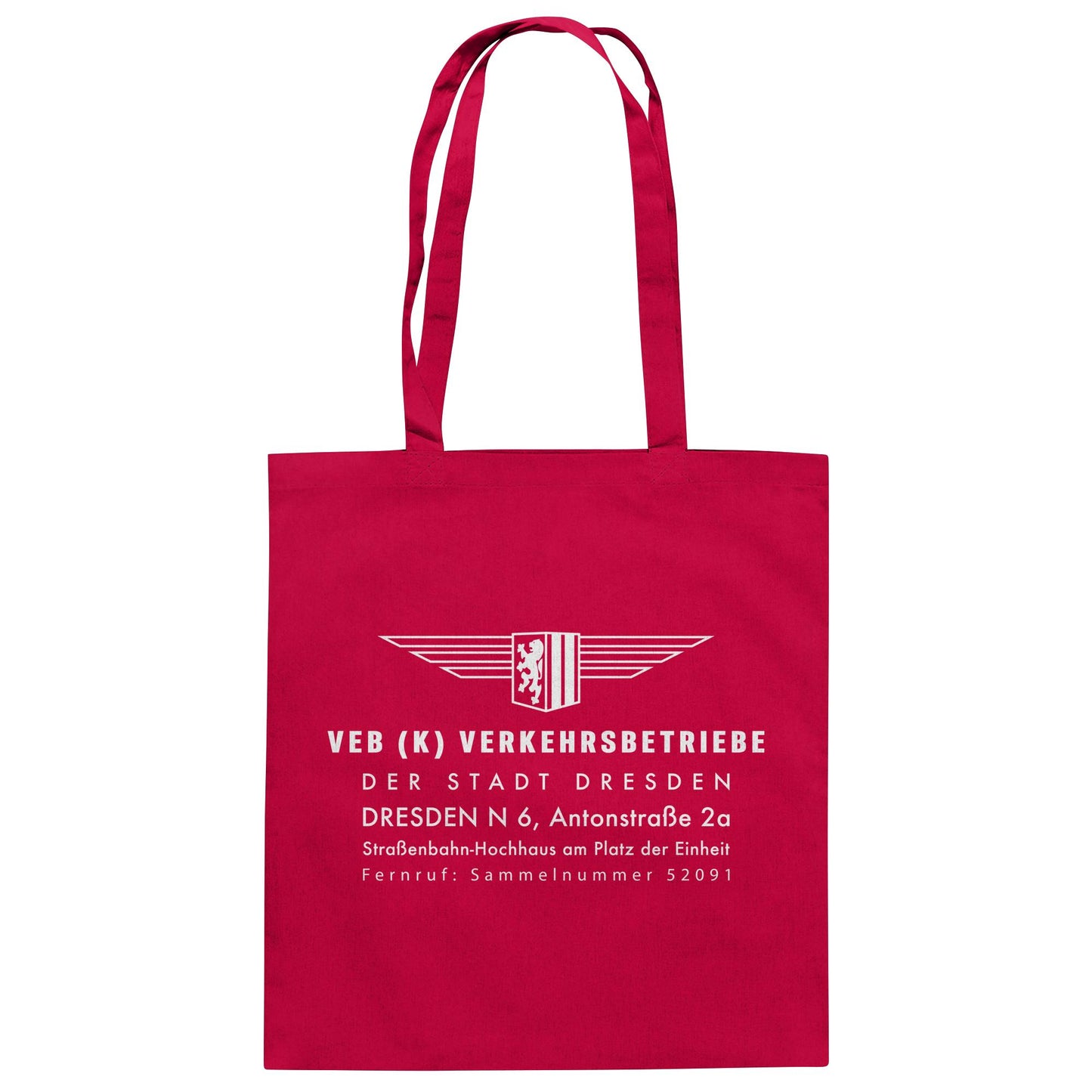 DDR Ostalgie Baumwolltasche • VEB VERKEHRSBETRIEBE DRESDEN
