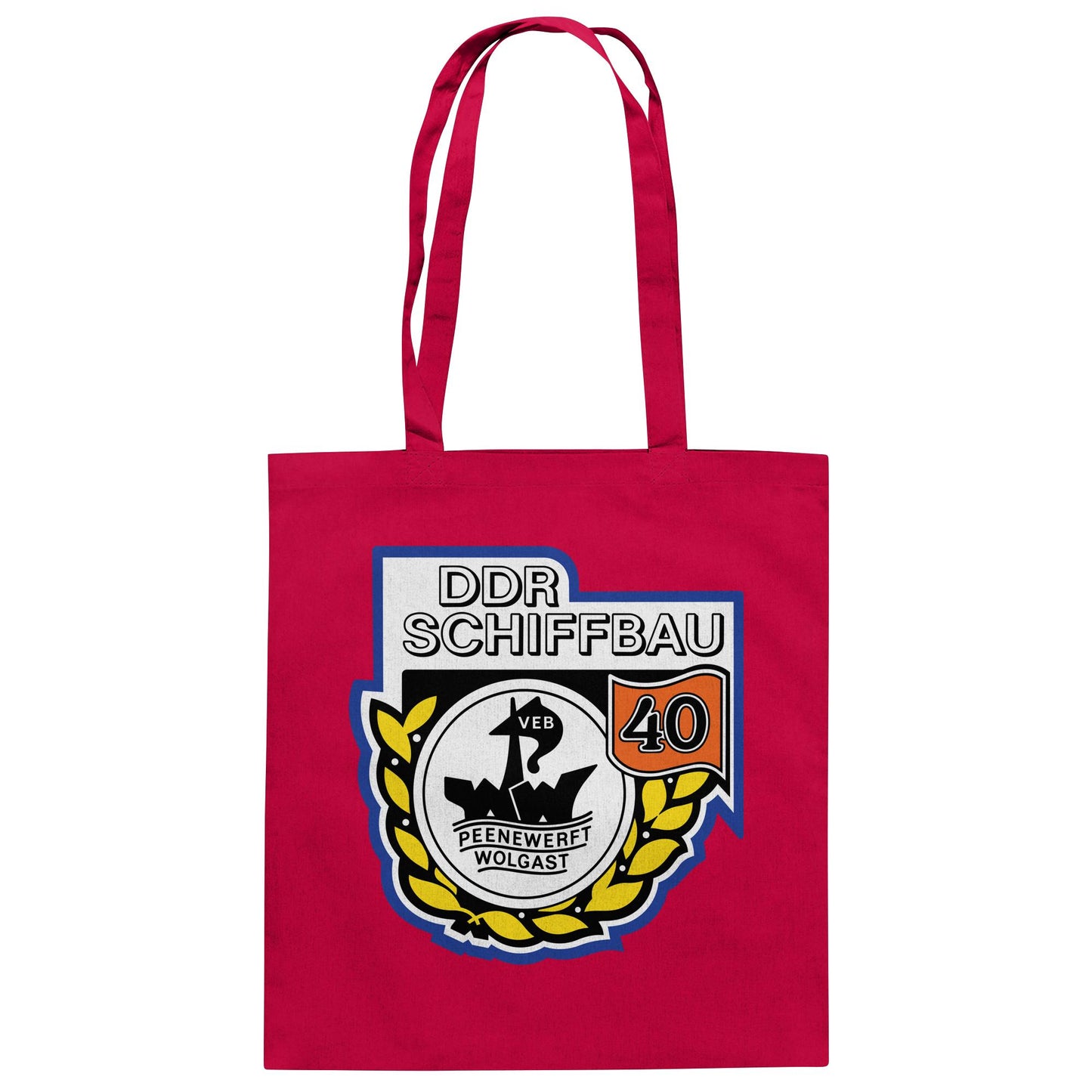 DDR Ostalgie Baumwolltasche • VEB PEENEWERFT WOLGAST, DDR SCHIFFBAU
