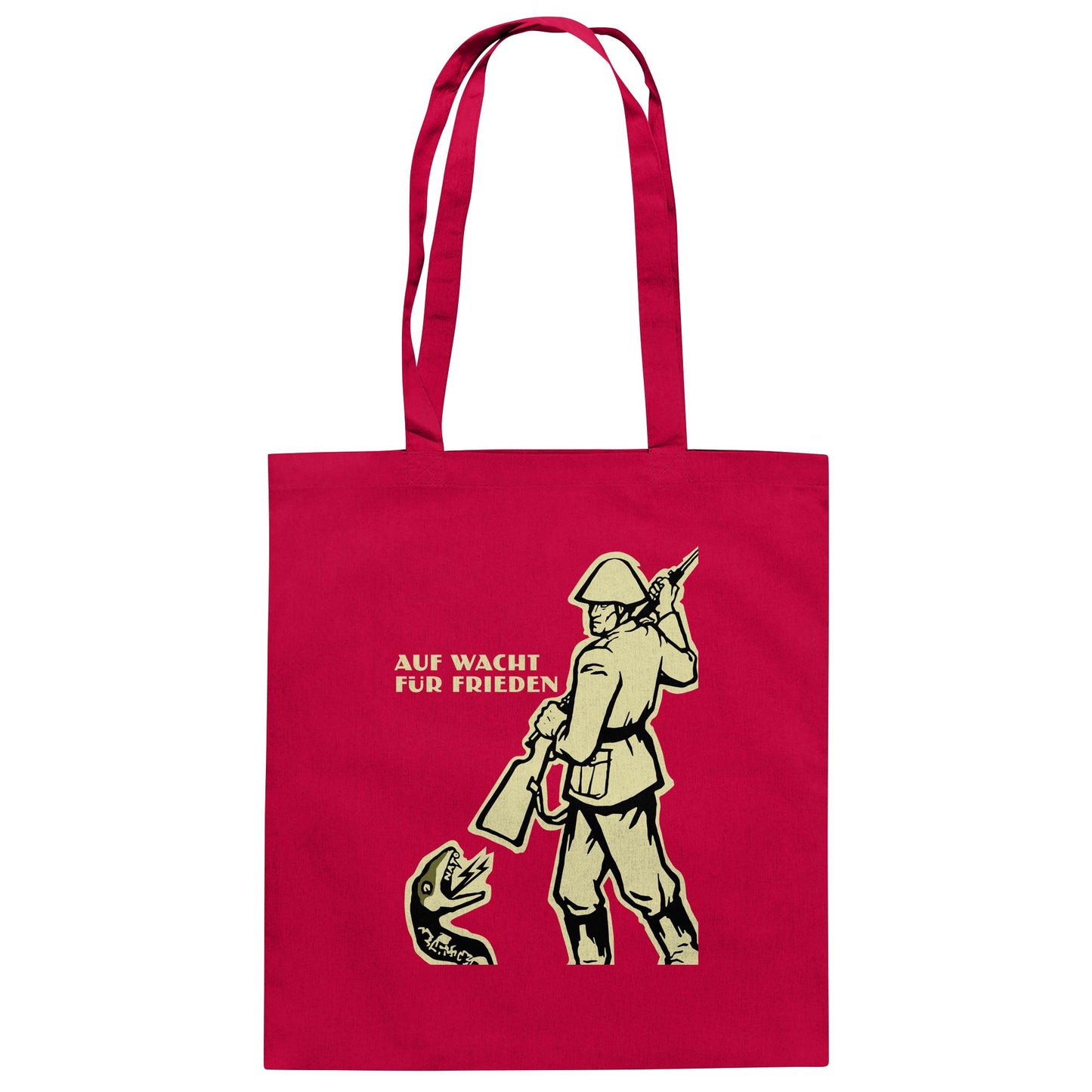 DDR Ostalgie Baumwolltasche • NVA - AUF WACHT FÜR FRIEDEN, ANTI-NATO (ORIGINAL PLAKAT)