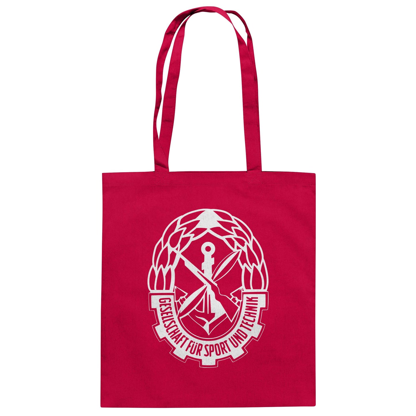 DDR Ostalgie Baumwolltasche • GST - GESELLSCHAFT FÜR SPORT UND TECHNIK (BRUST EMBLEM)