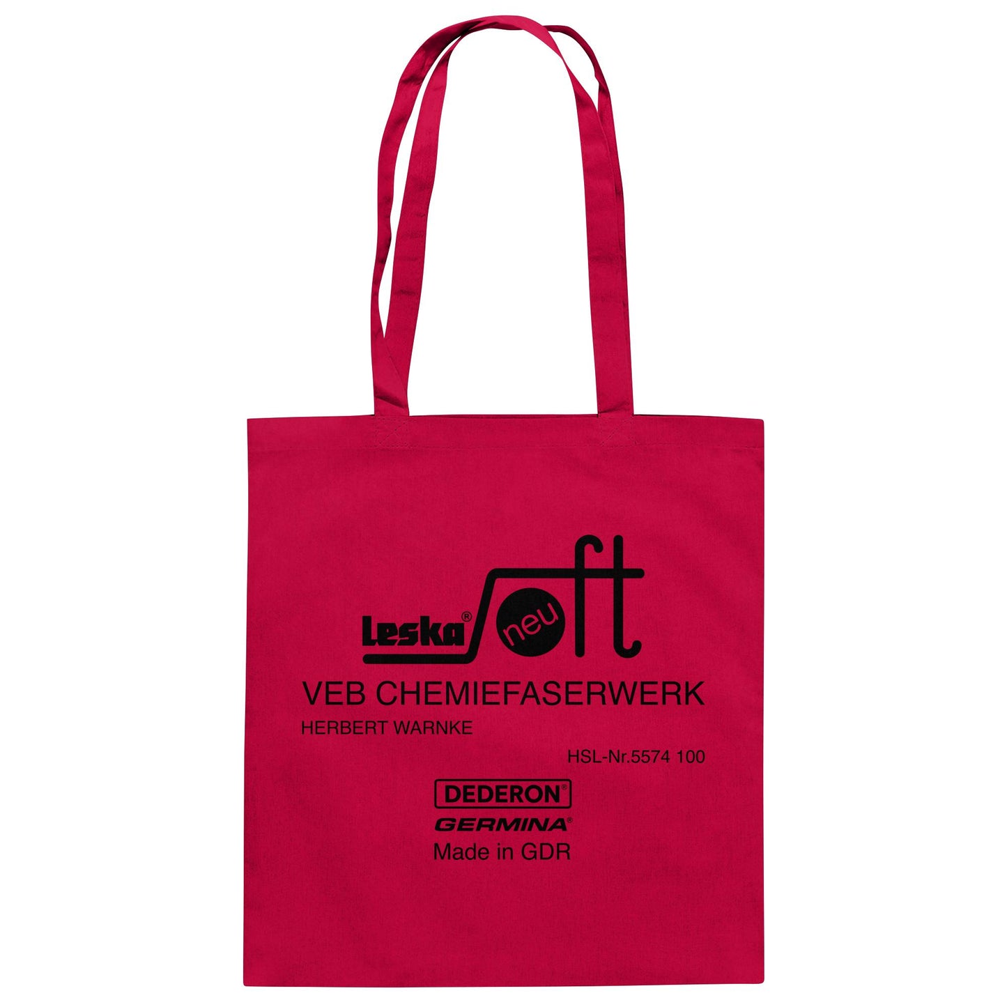 DDR Ostalgie Baumwolltasche • LESKA VEB CHEMIEFASERWERK HERBERT WARNKE - DEDERON, GERMINA