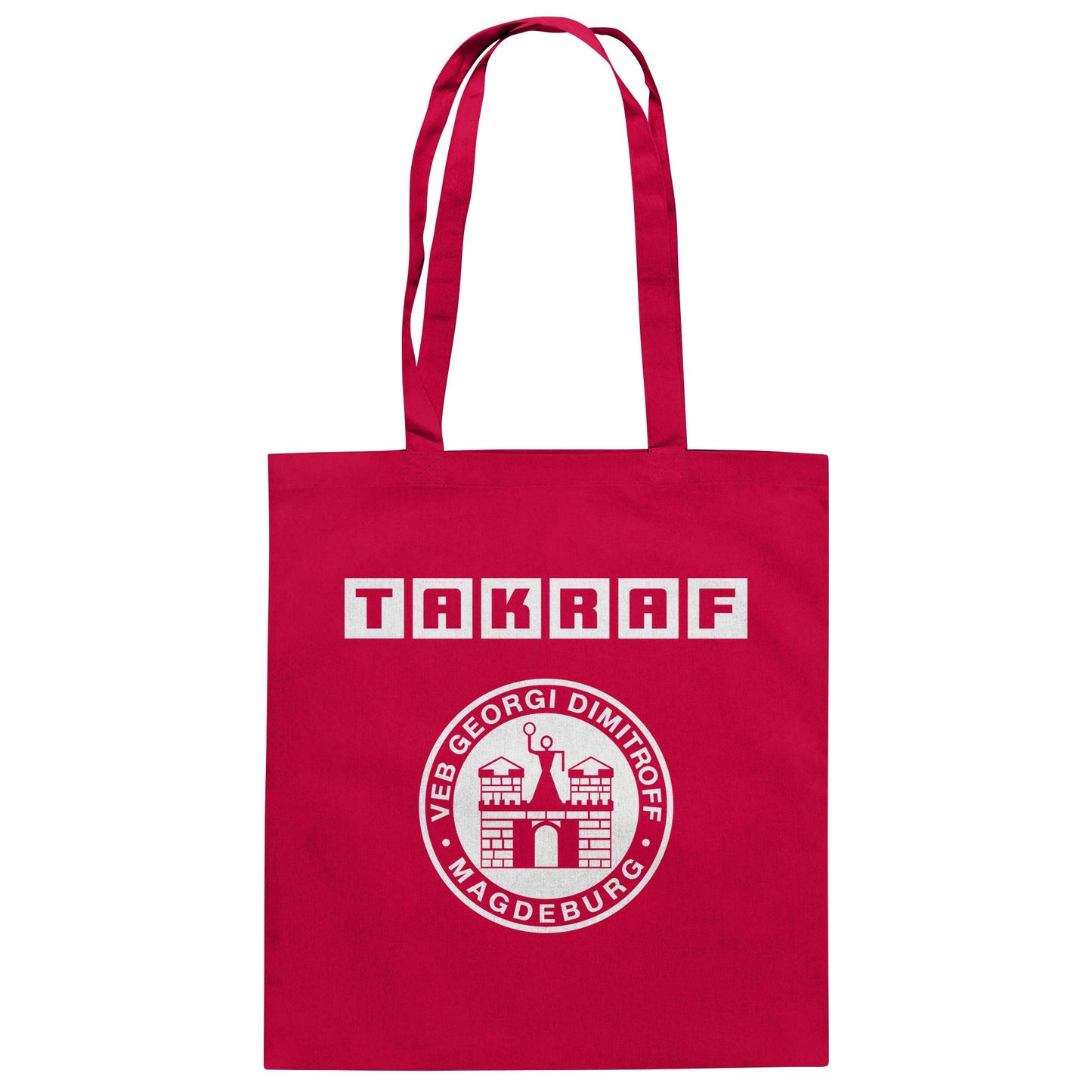 DDR Ostalgie Baumwolltasche • TAKRAF - VEB GEORGI DIMITROFF MAGDEBURG