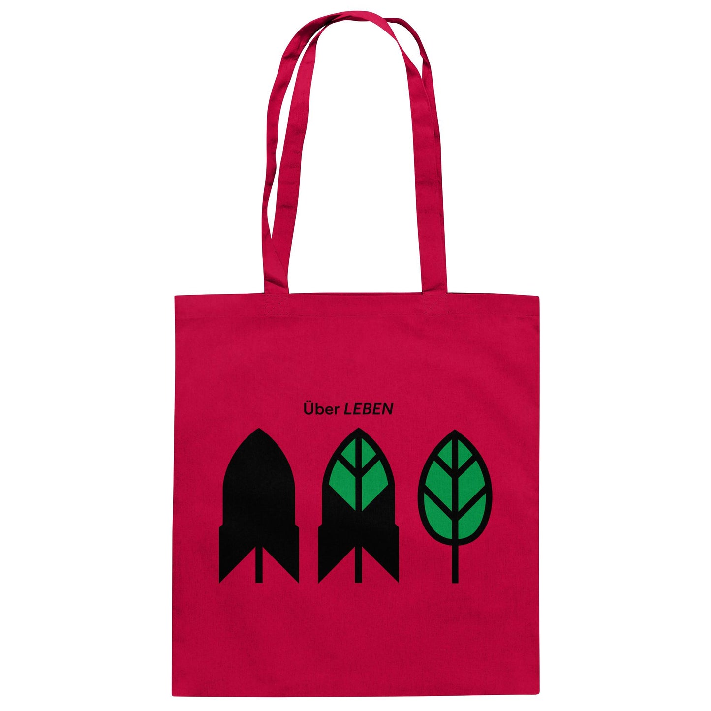 DDR Ostalgie Baumwolltasche • ÜBER LEBEN (ORIGINAL FRIEDENS-PLAKAT)