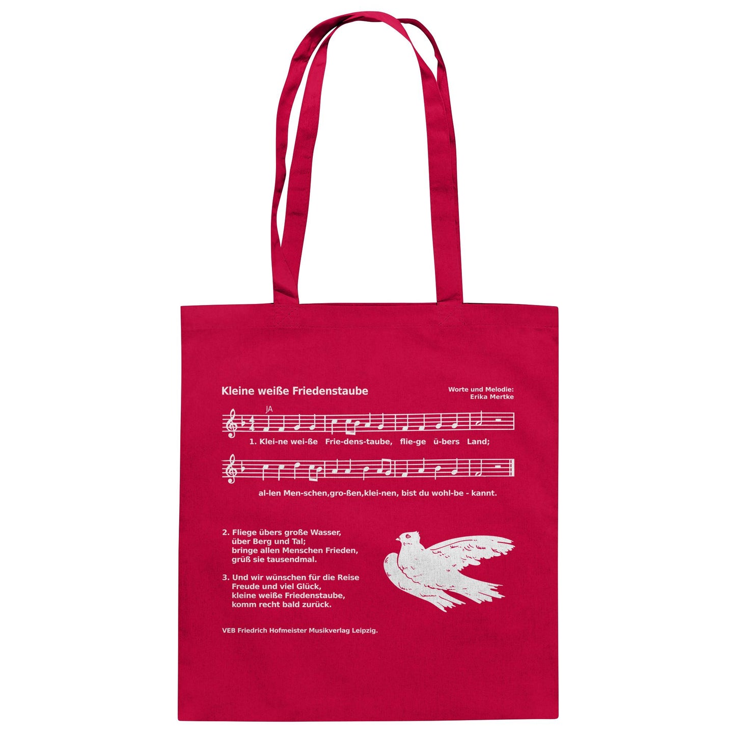DDR Ostalgie Baumwolltasche • KLEINE WEISSE FRIEDENSTAUBE (ORIGINAL AUS DER FIBEL)