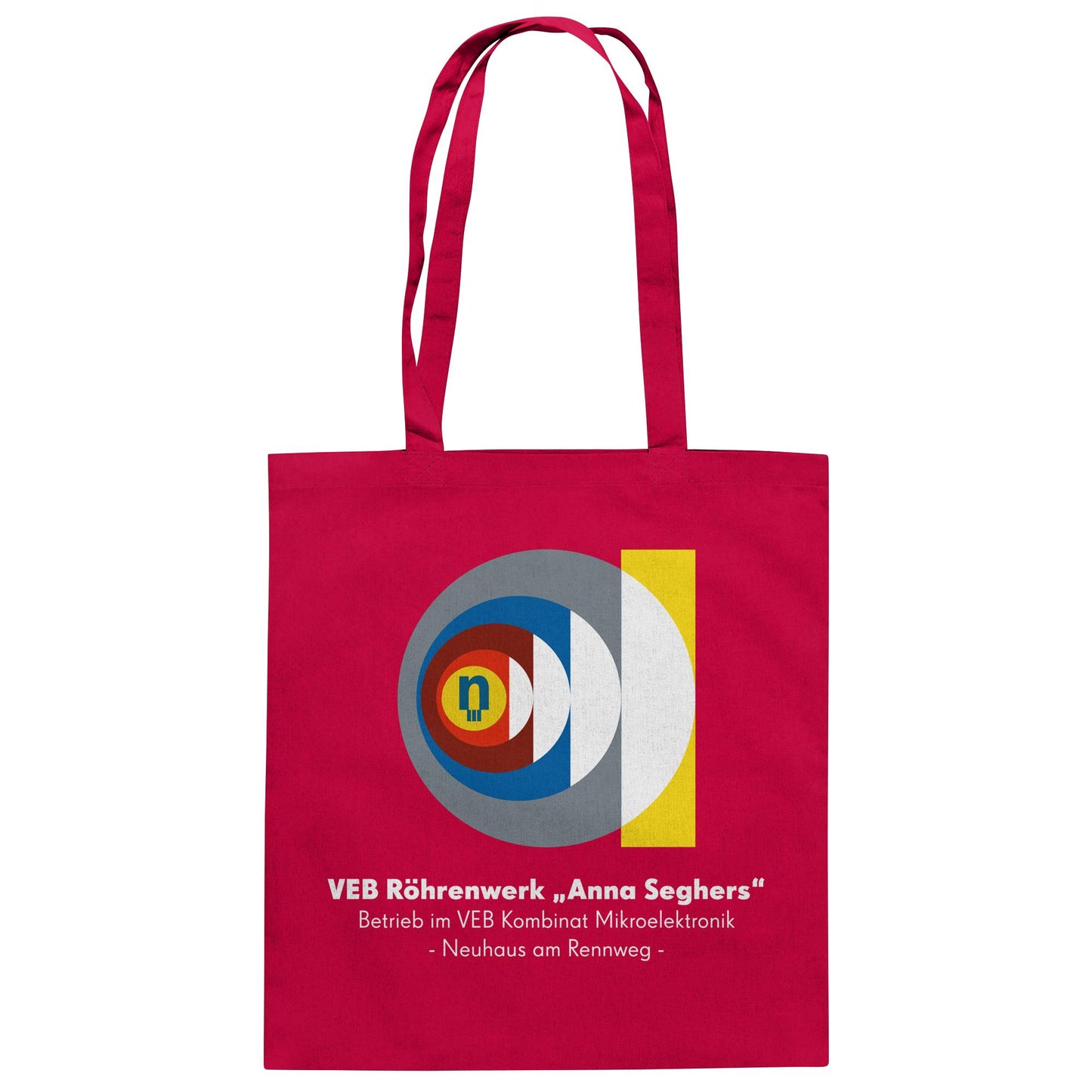 DDR Ostalgie Baumwolltasche • VEB RÖHRENWERK ANNA SEGHERS - NEUHAUS