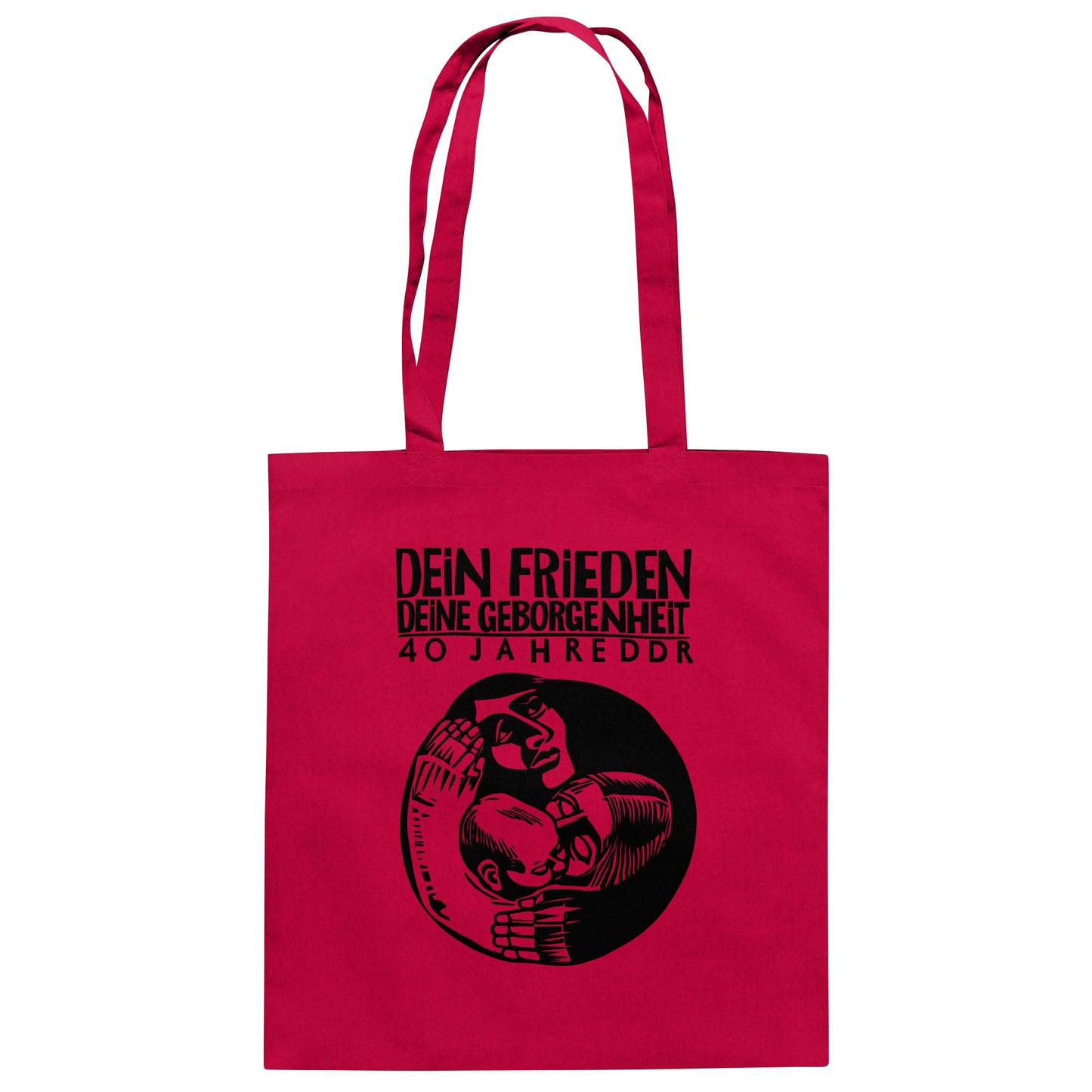 DDR Ostalgie Baumwolltasche • DEIN FRIEDEN, DEINE GEBORGENHEIT - 40 JAHRE DDR (ORIGINAL PLAKAT)