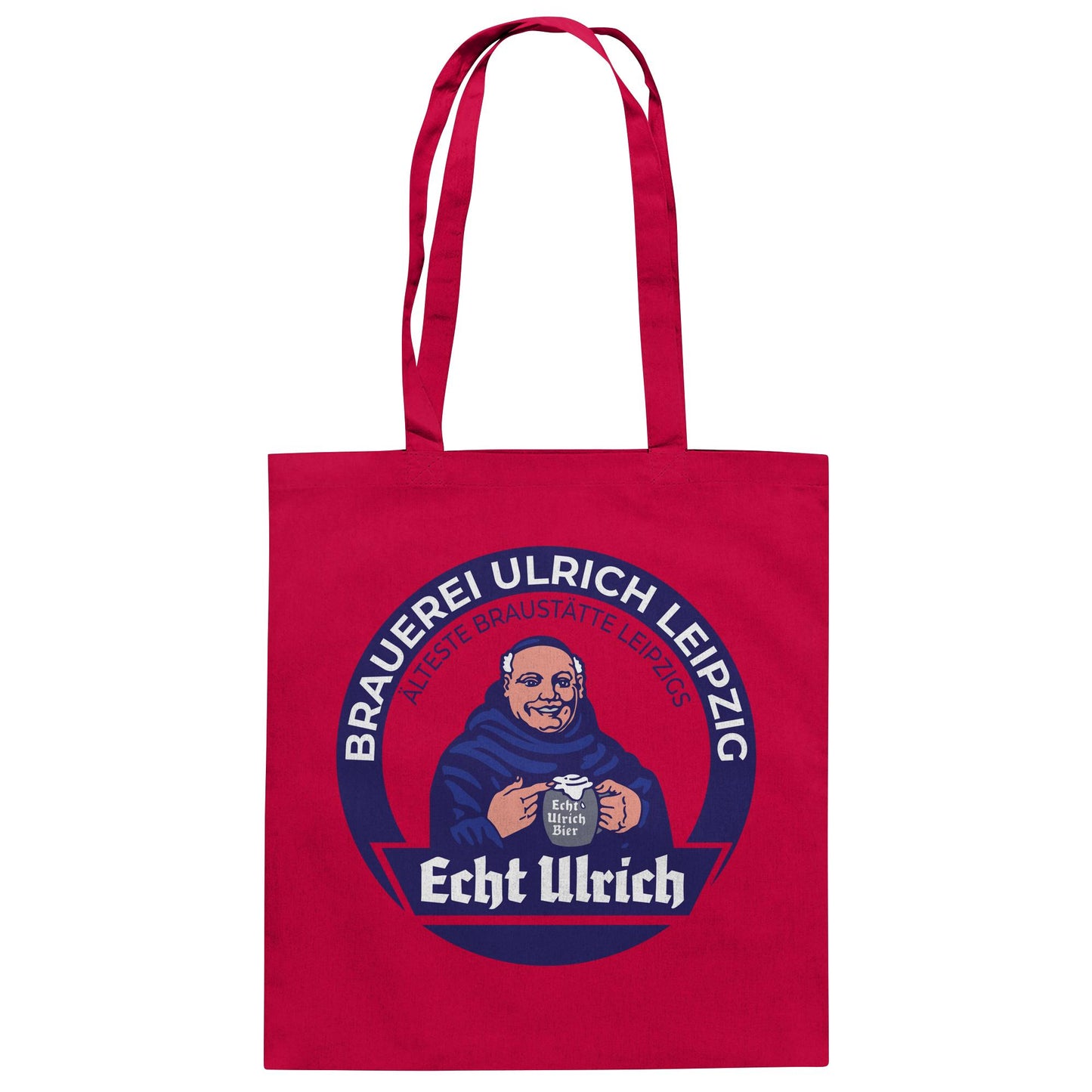 DDR Ostalgie Baumwolltasche • ECHT ULRICH BIER LEIPZIG (ORIGINAL BIERDECKEL)