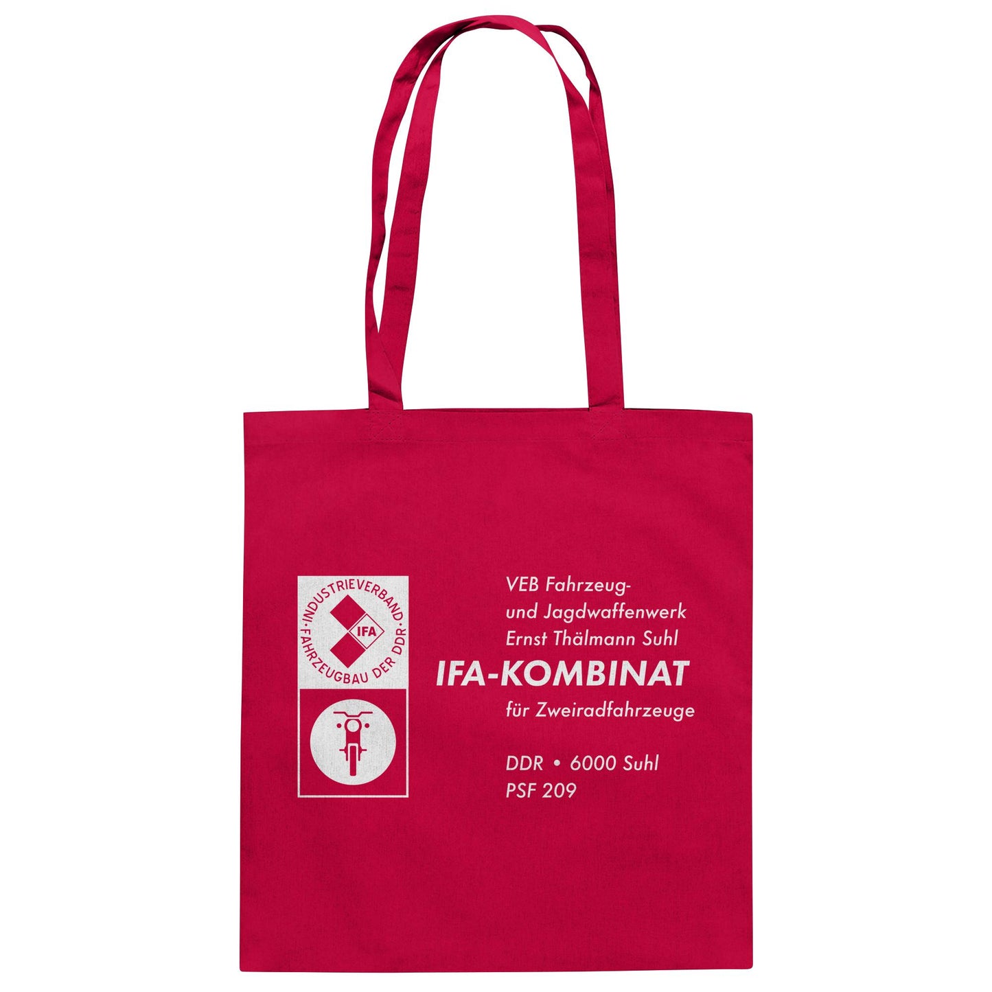 DDR Ostalgie Baumwolltasche • VEB FAHRZEUG- UND JAGDWAFFENWERK ERNST THÄLMANN SUHL