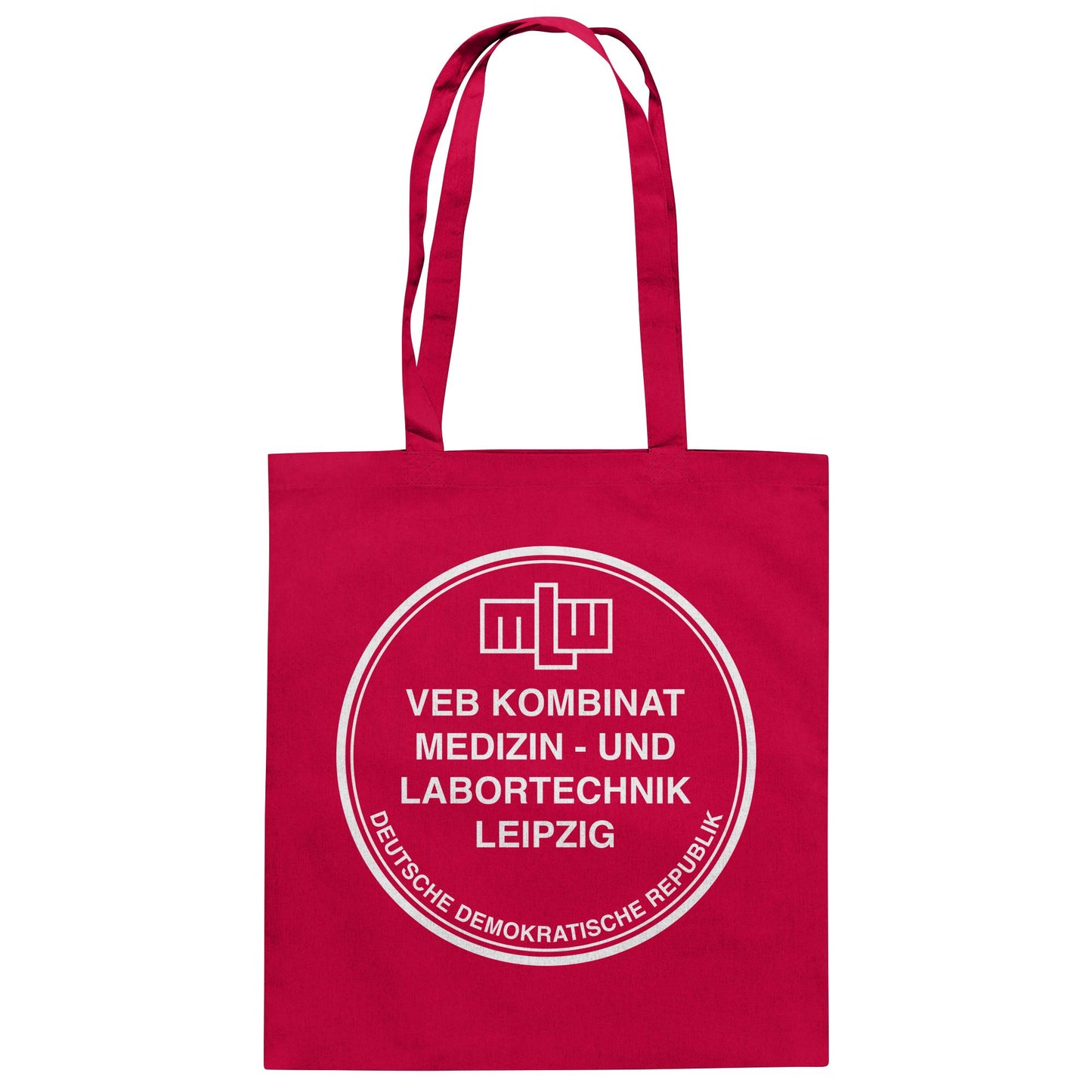 DDR Ostalgie Baumwolltasche • MLW VEB KOMBINAT MEDIZIN- UND LABORTECHNIK LEIPZIG