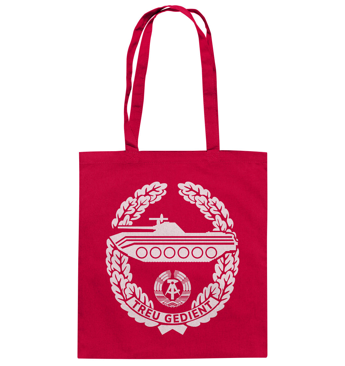 DDR Ostalgie Baumwolltasche • NVA-ORDEN - TREU GEDIENT - MOT. SCHÜTZENTRUPPEN