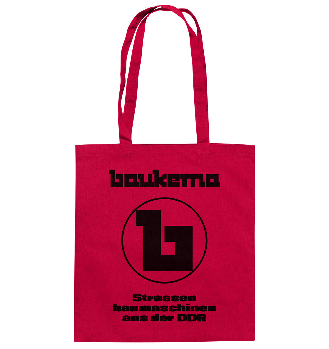 DDR Ostalgie Baumwolltasche • BAUKEMA STRASSENBAUMASCHINEN - hell